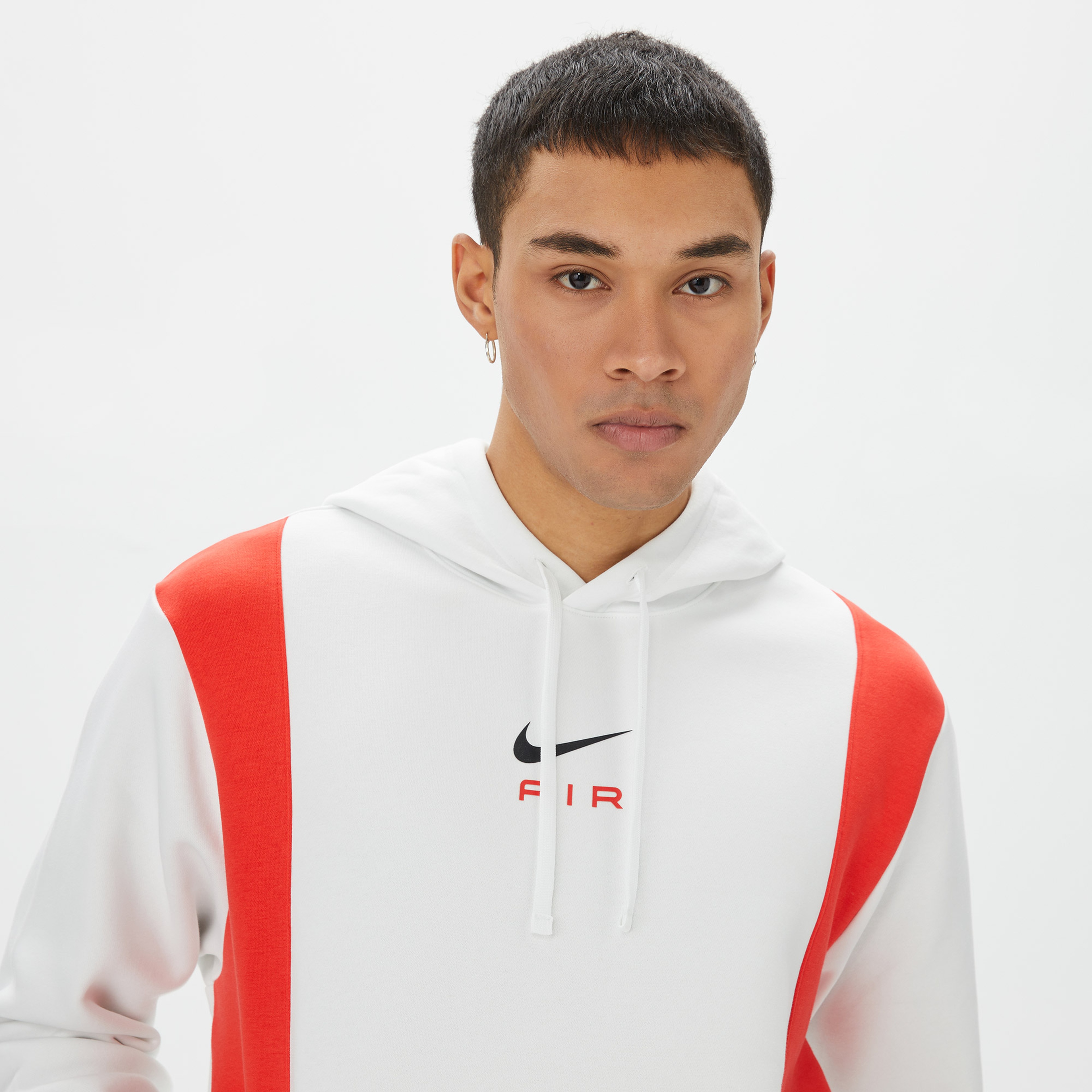 Nike Sportswear Swoosh Air Pullover Fleece Erkek Beyaz Hoodie
