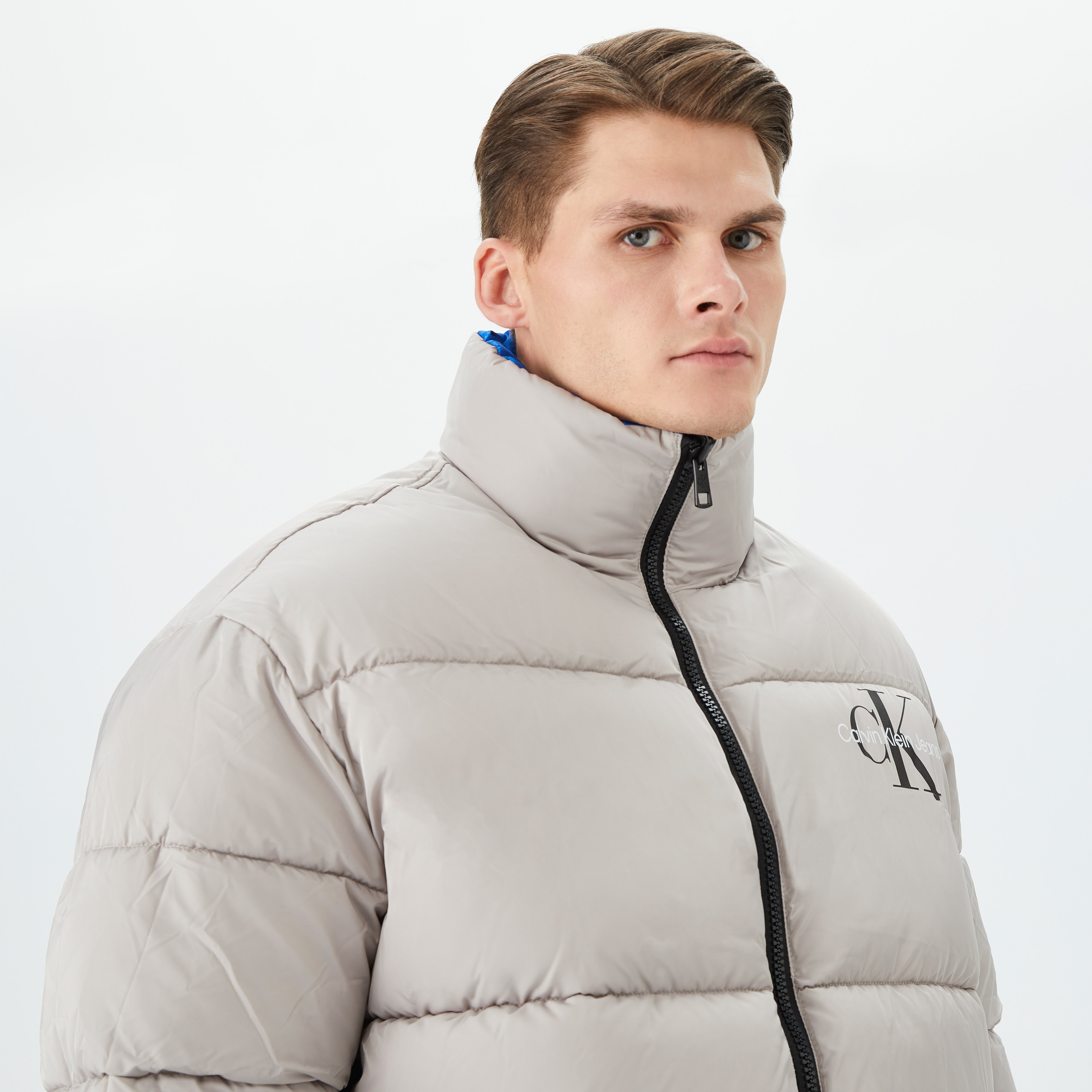 Calvin Klein Jeans Reversible 90S Puffer Erkek Mavi Mont