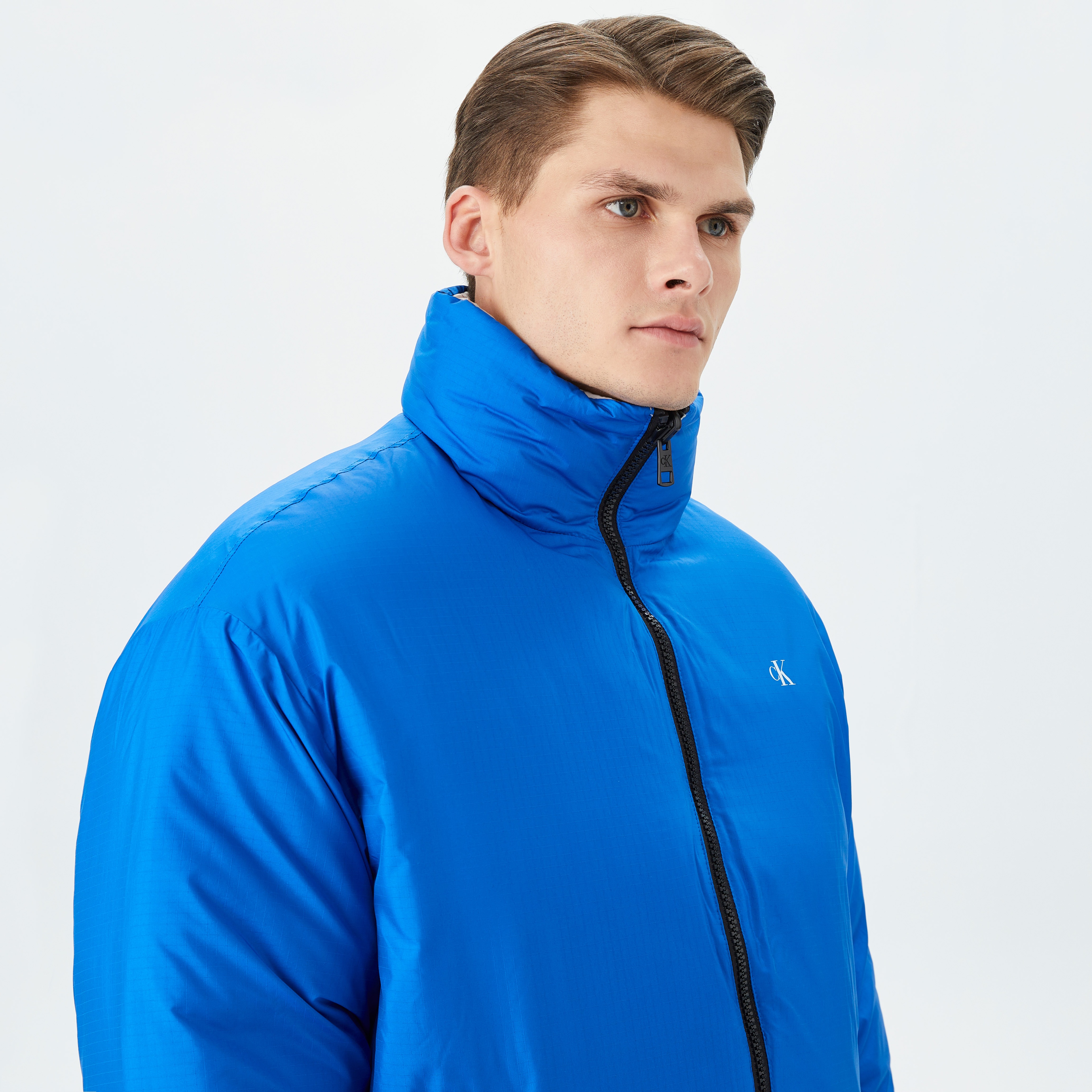 Calvin Klein Jeans Reversible 90S Puffer Erkek Mavi Mont