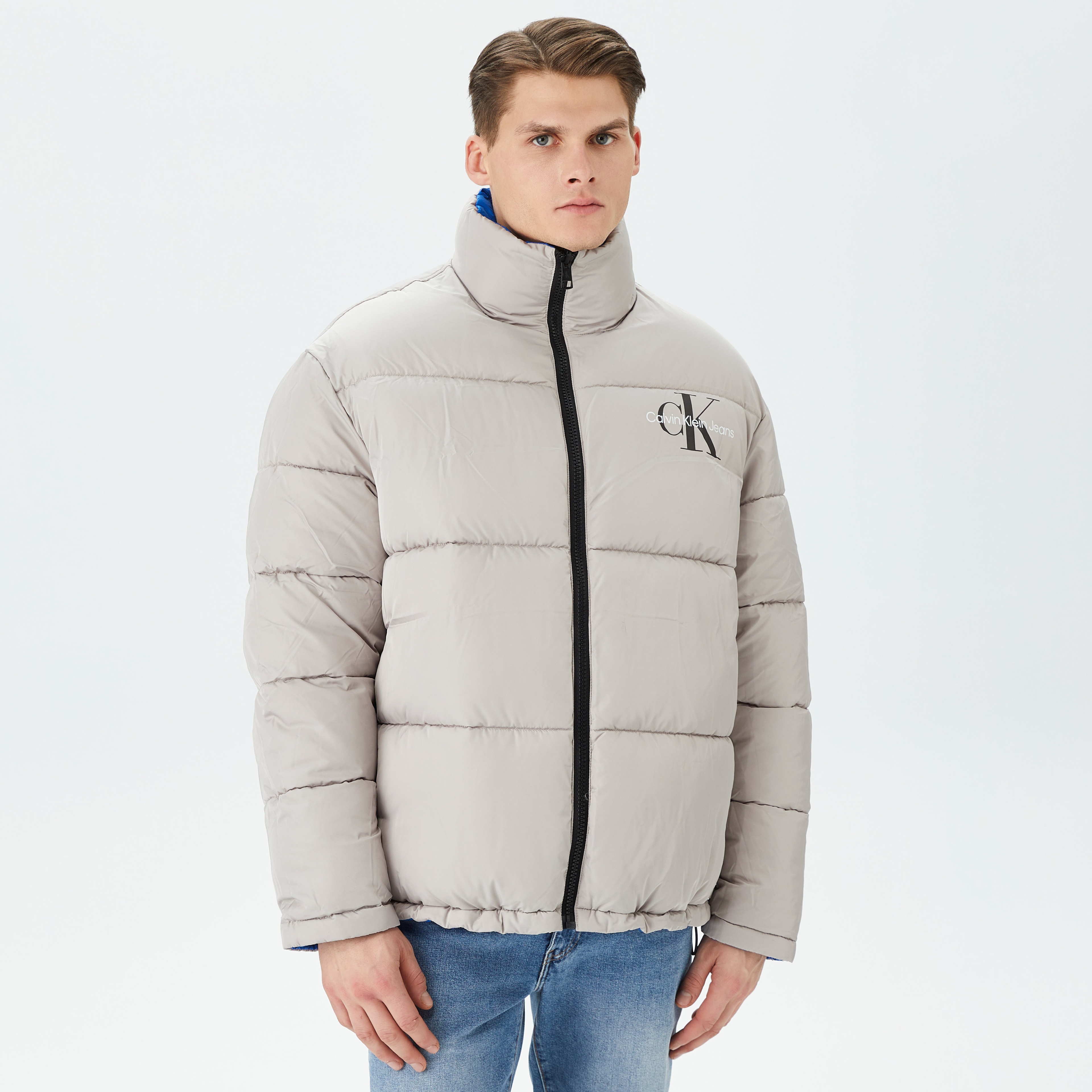 Calvin Klein Jeans Reversible 90S Puffer Erkek Mavi Mont