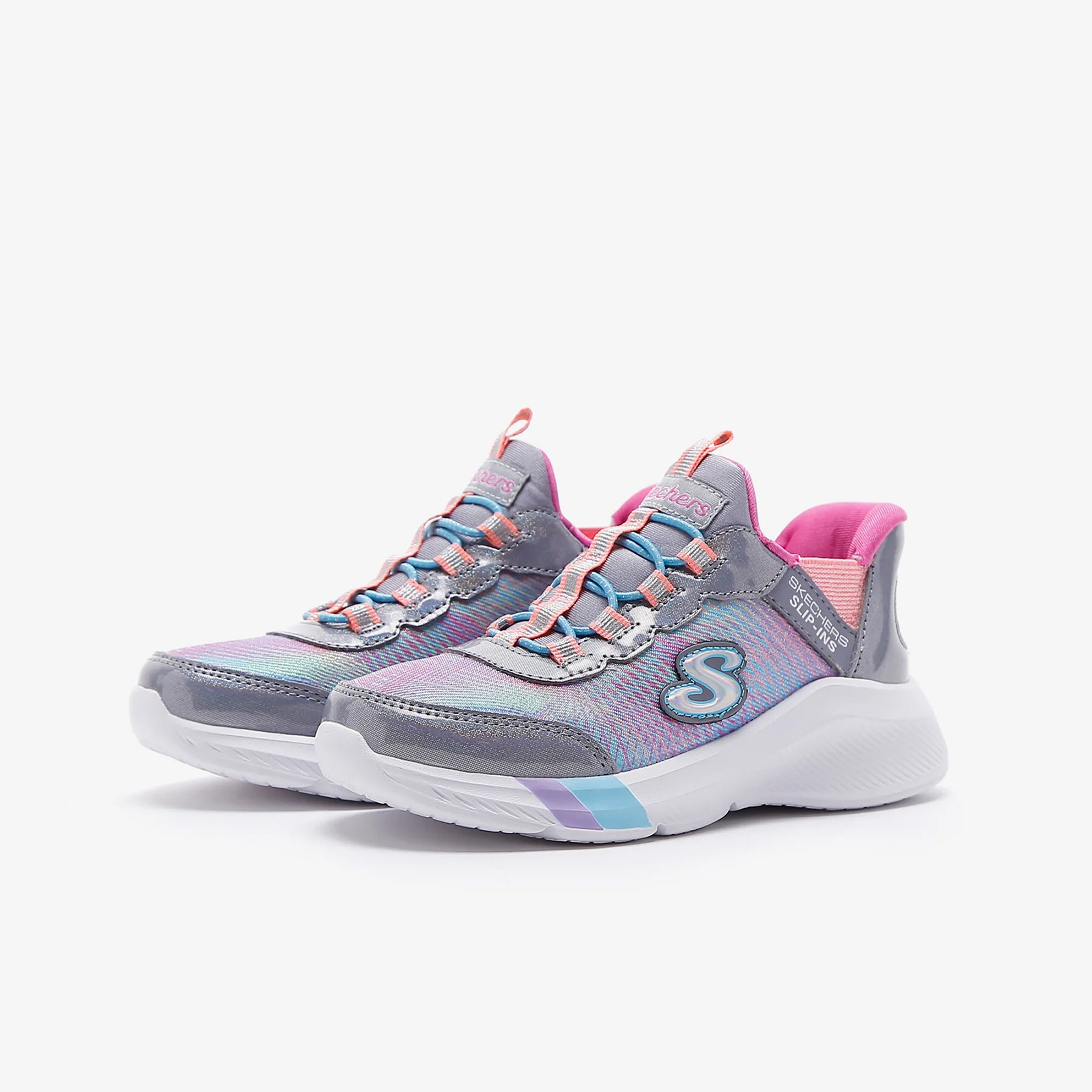 Skechers Dreamy Lites - Colorful Prism Çocuk Gri Spor Ayakkabı