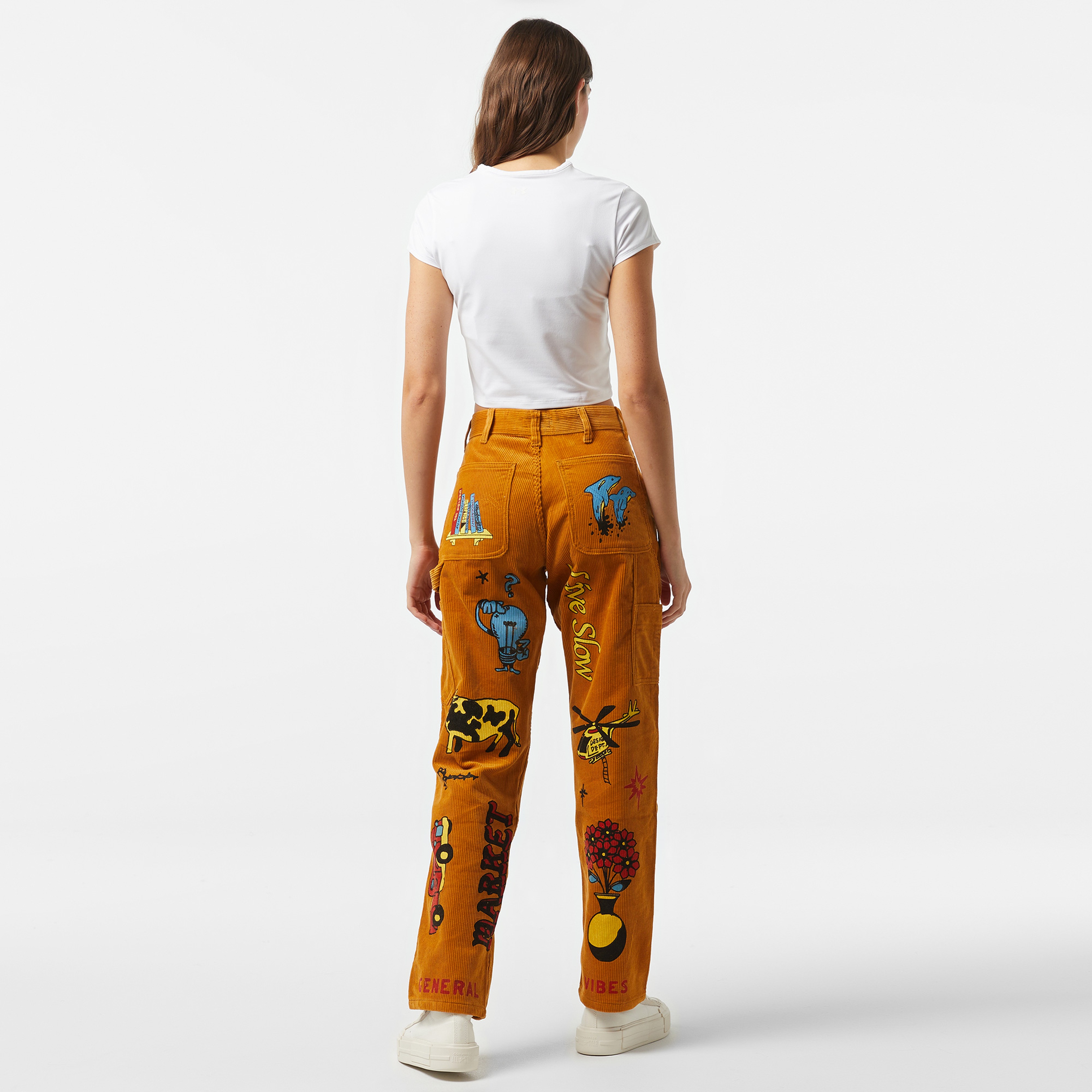 Market Boosted Club Corduroy Erkek Krem Pantolon