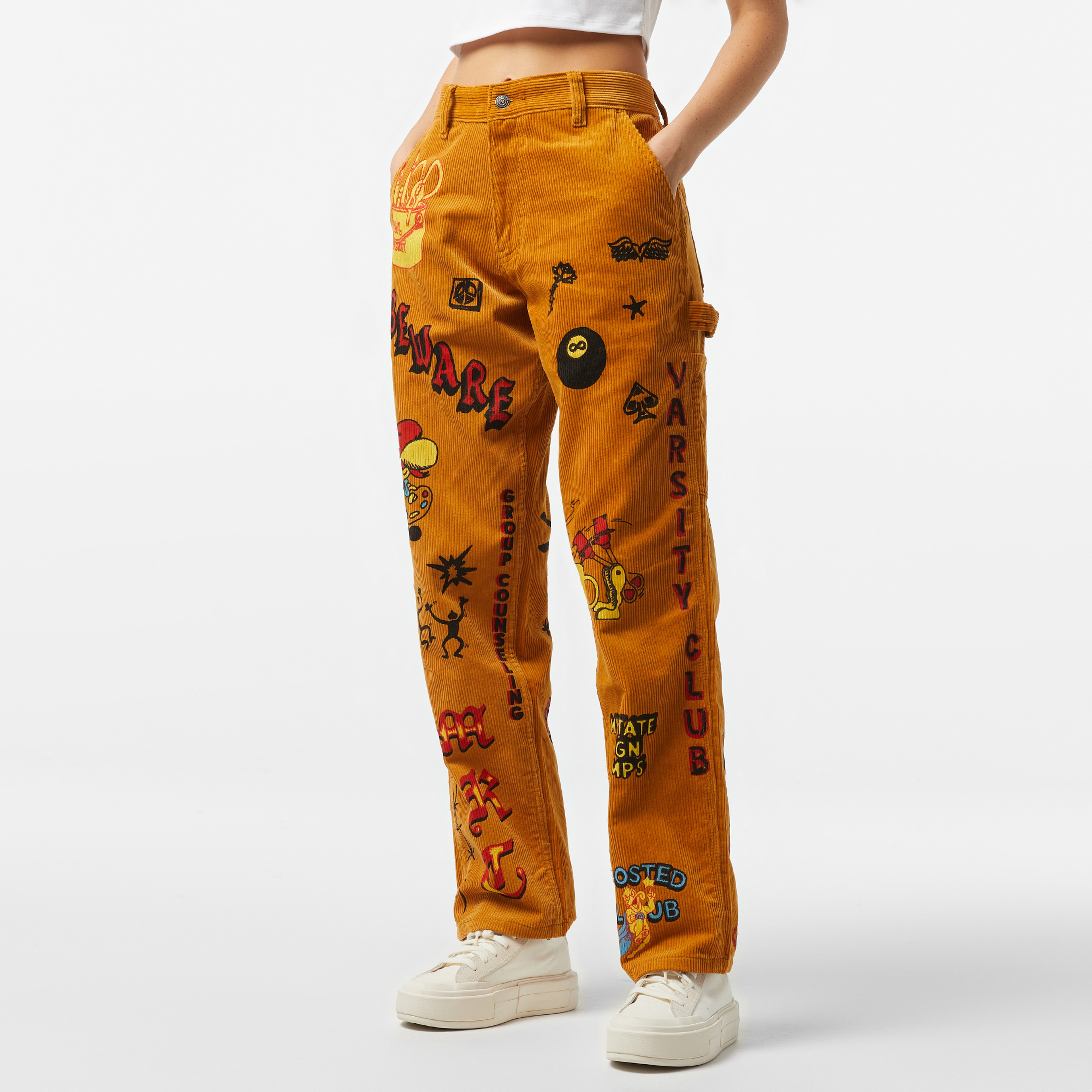 Market Boosted Club Corduroy Erkek Krem Pantolon