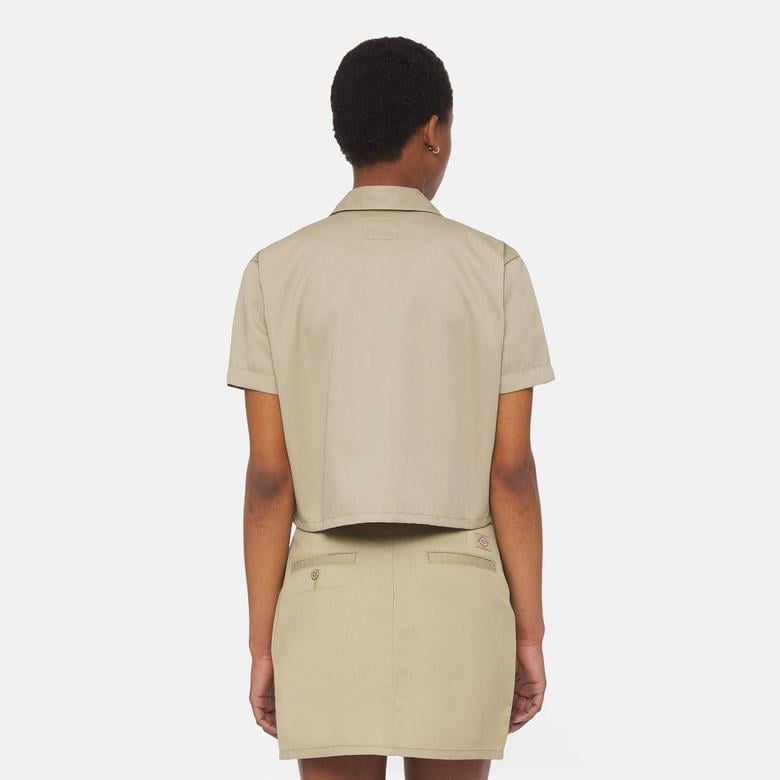 Dickies Work Cropped Kadın Haki Gömlek