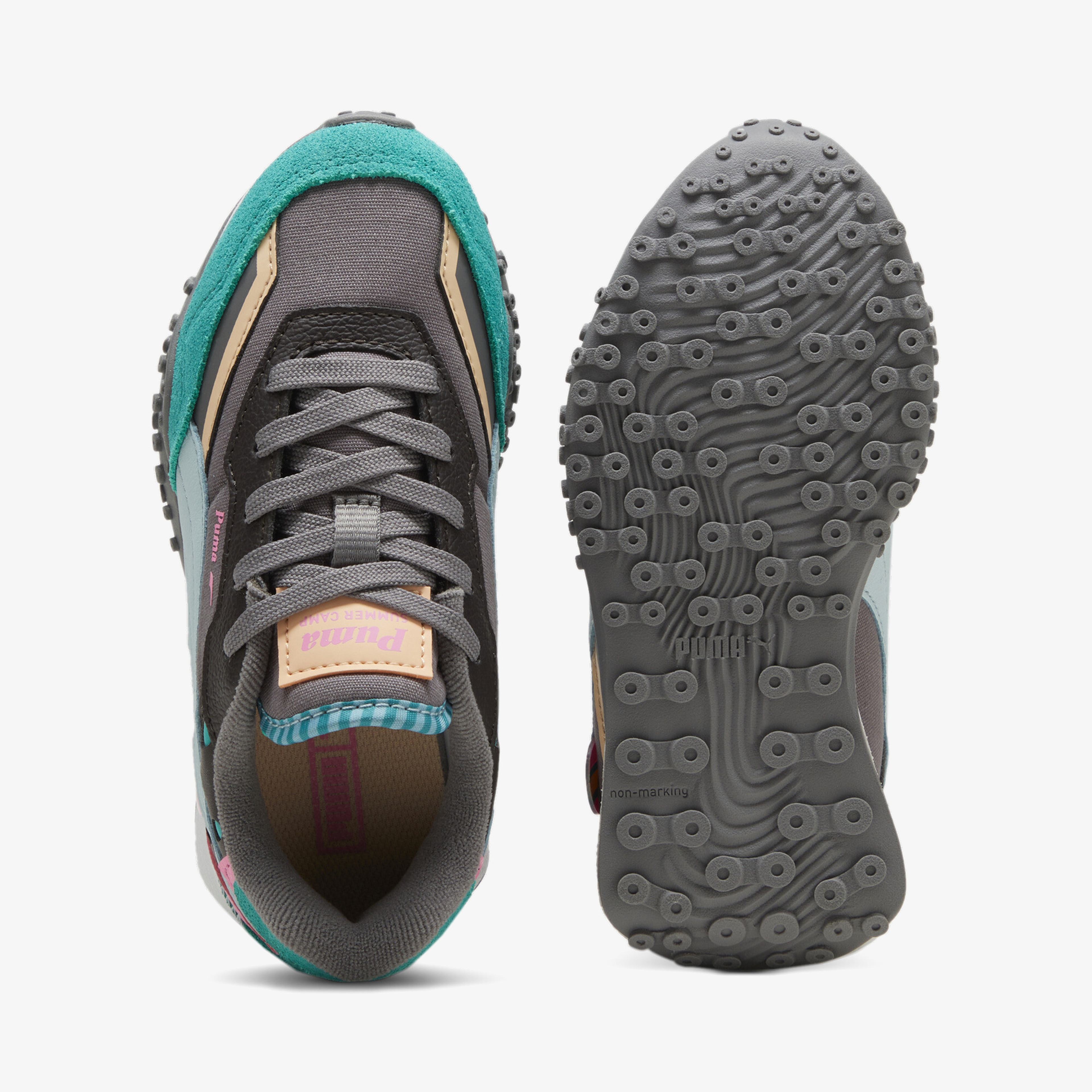 Puma Blktop Rider Summer Camp Çocuk Yeşil/Gri Spor Ayakkabı