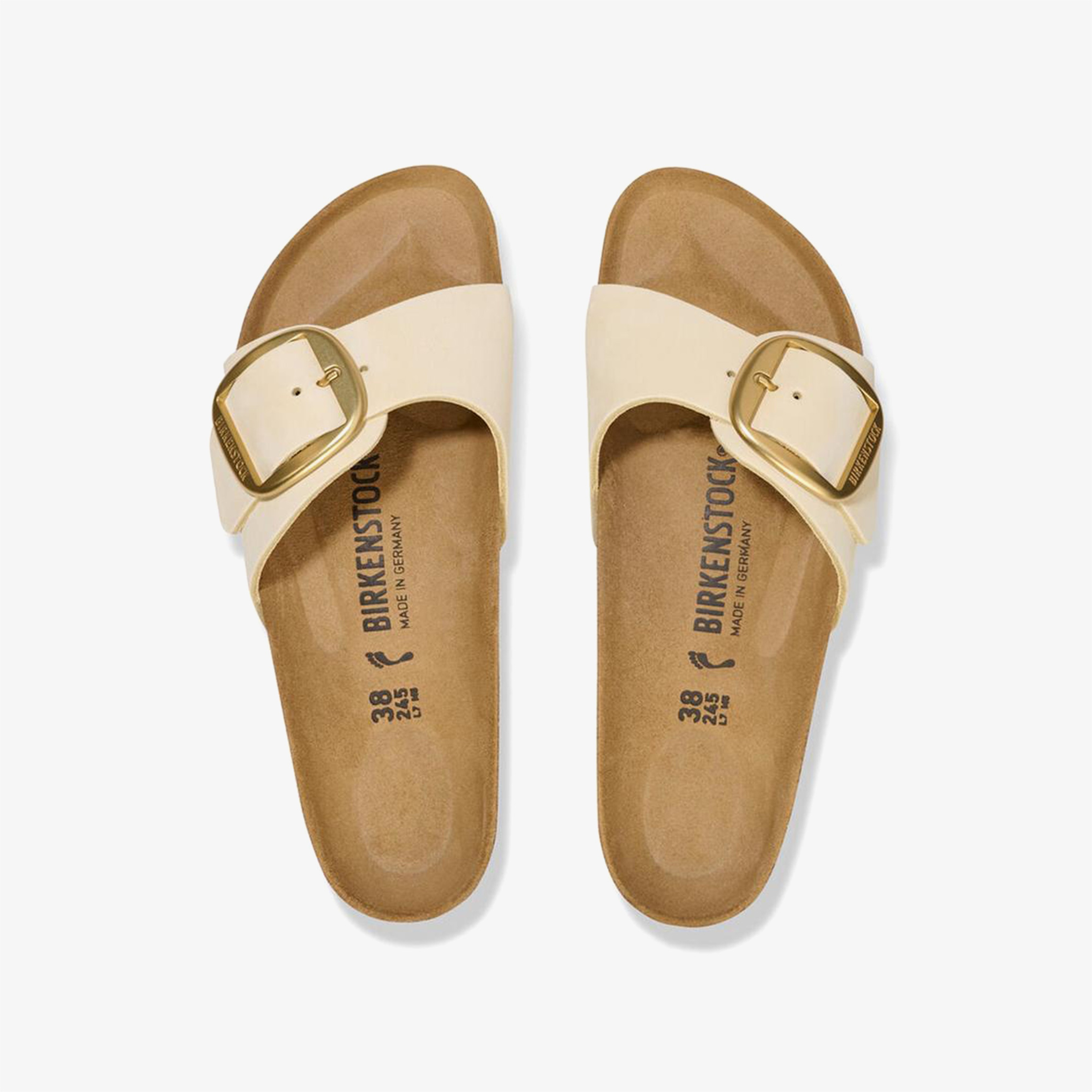 Birkenstock Madrid Big Buckle Nu Kadın Ekru Terlik