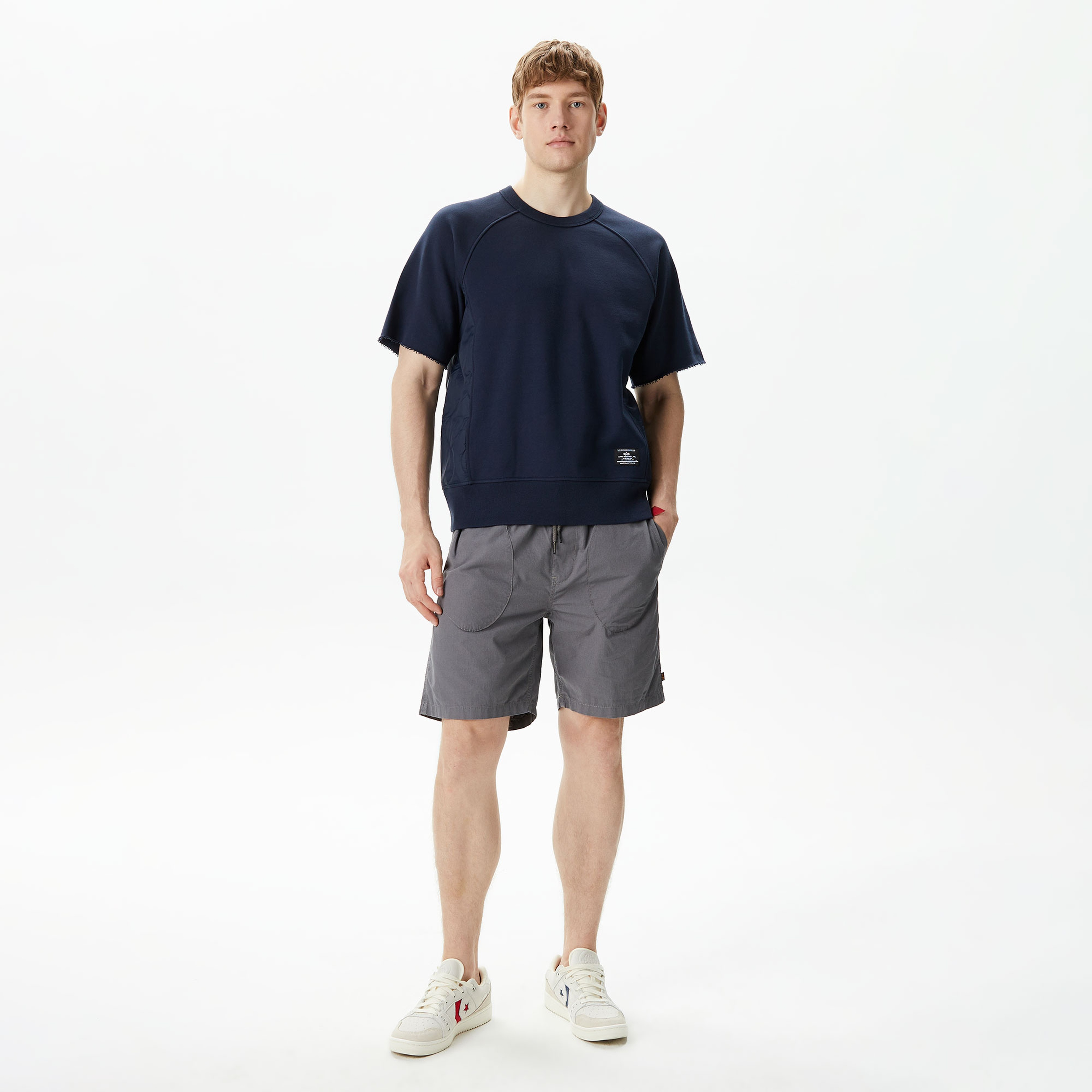 Alpha Industries Sleeve Erkek Mavi Sweatshirt