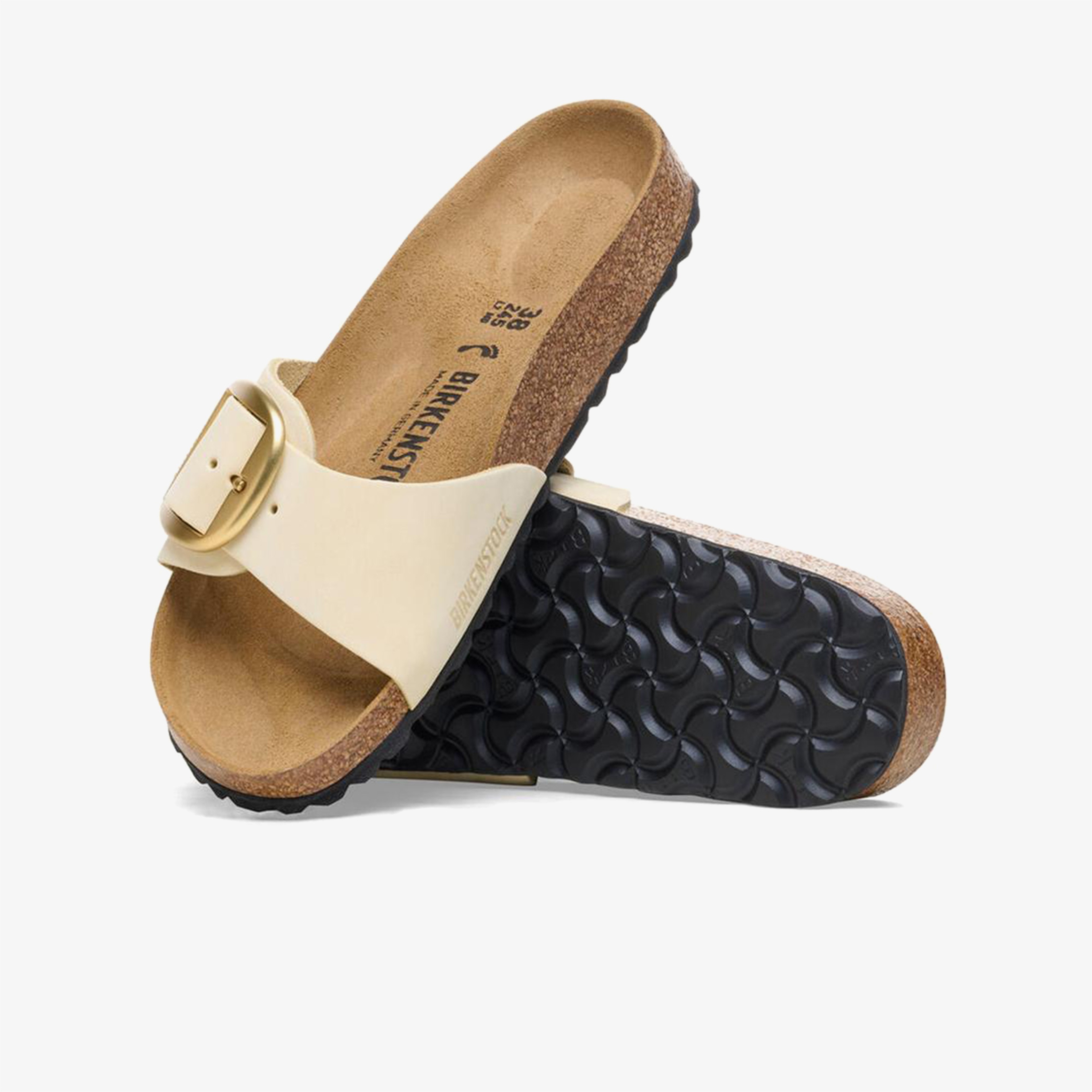 Birkenstock Madrid Big Buckle Nu Kadın Ekru Terlik