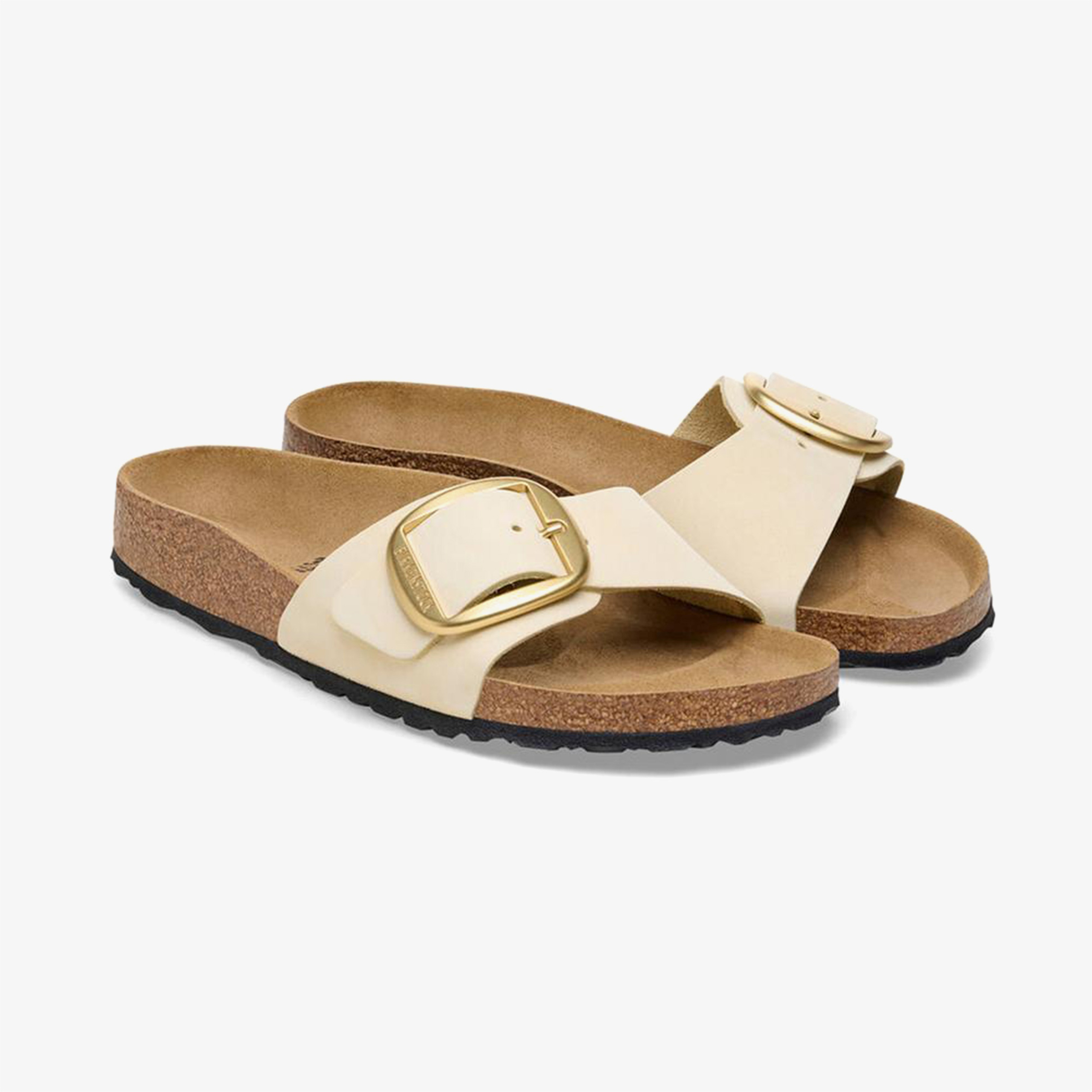 Birkenstock Madrid Big Buckle Nu Kadın Ekru Terlik