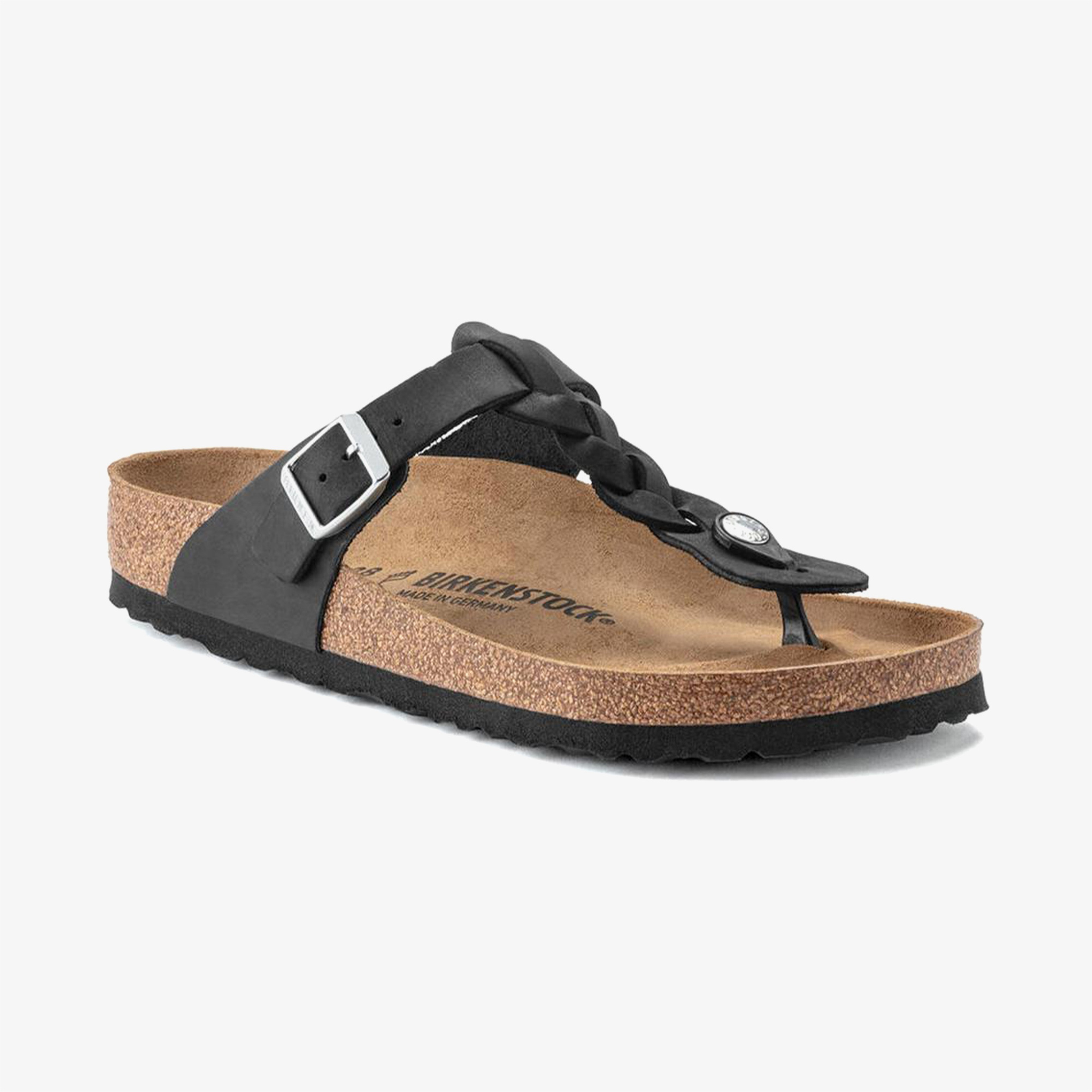 Birkenstock Gizeh Leoi Braided Kadın Siyah Terlik