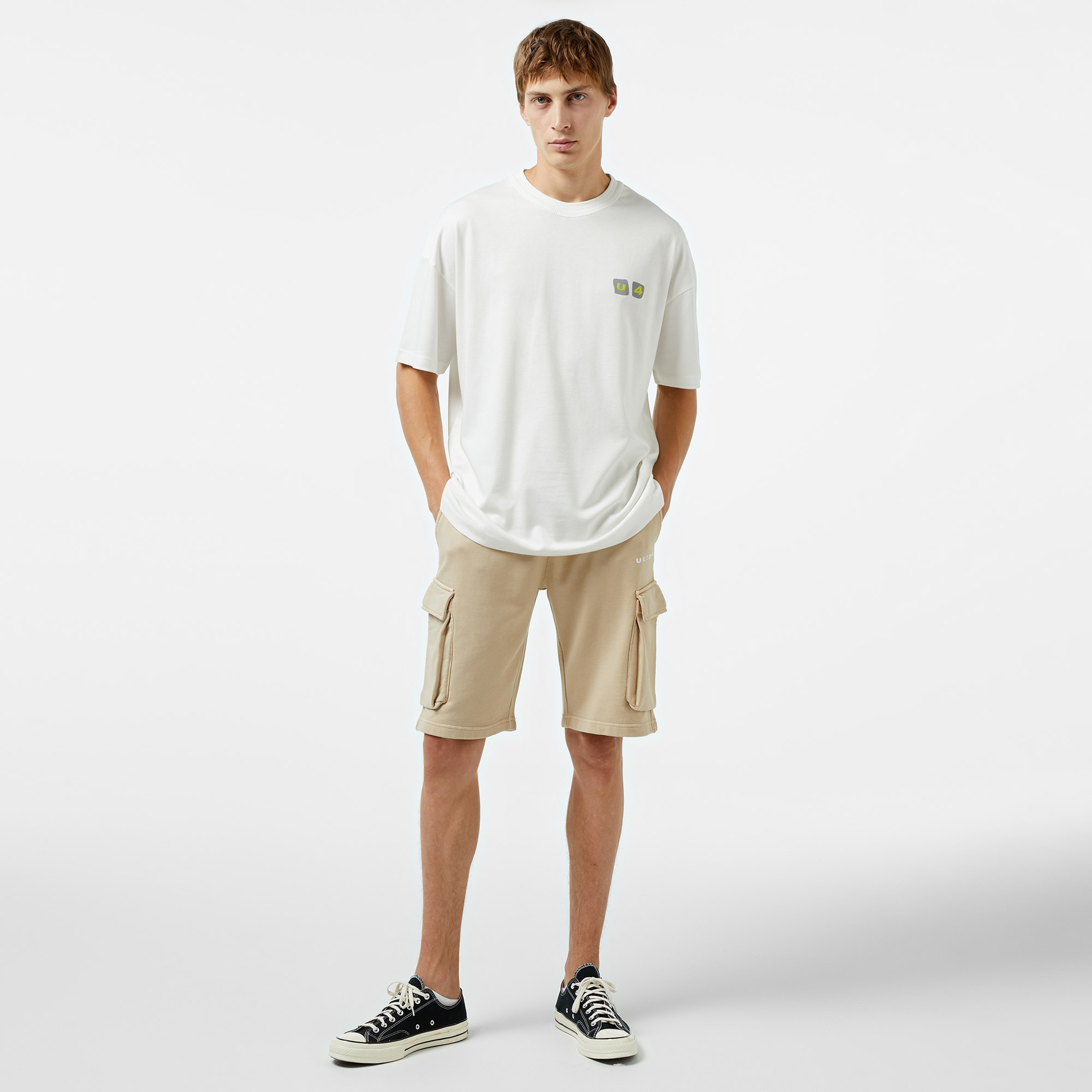 UNITED4 Erkek Beyaz T-Shirt