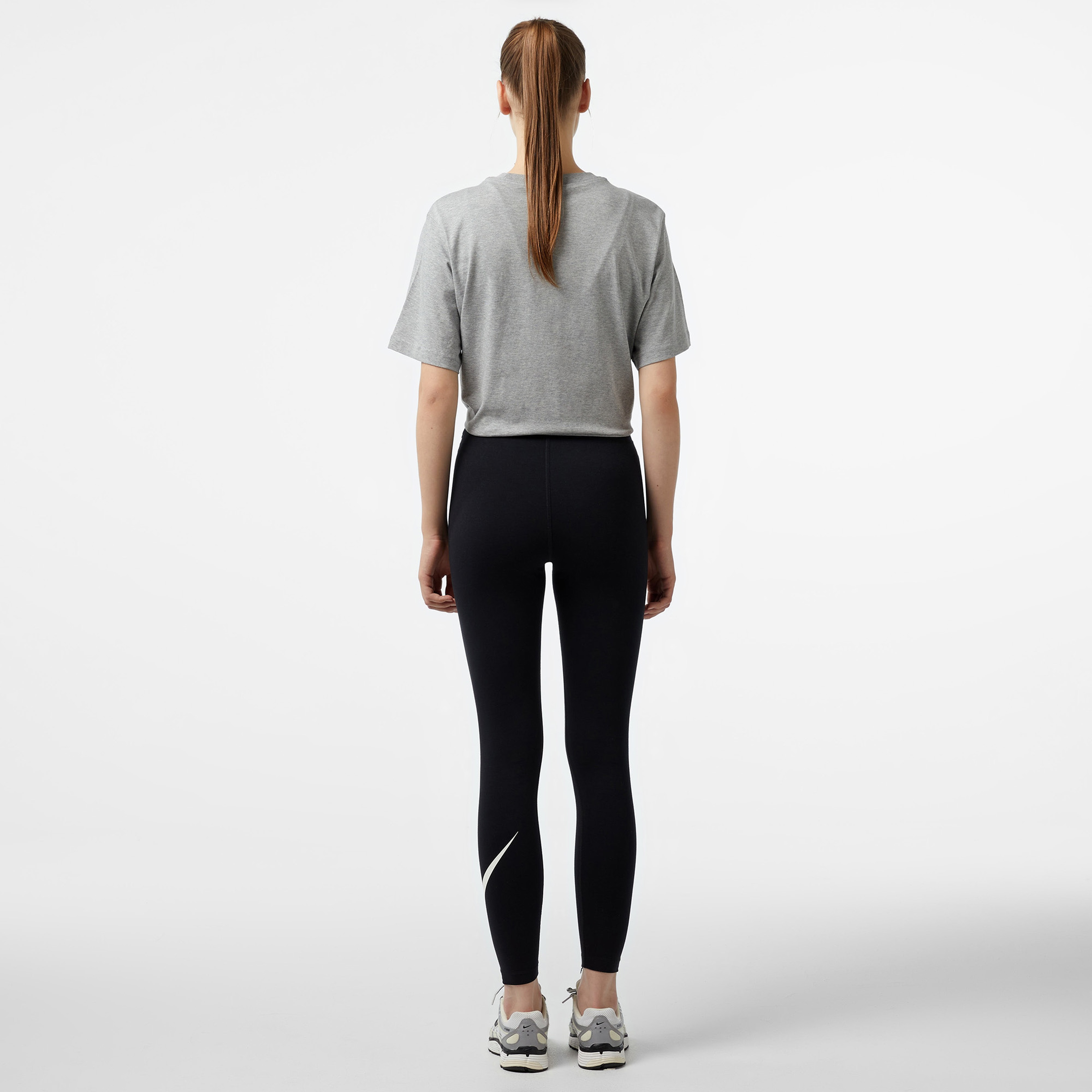 Nike Sportswear Classic High Rise Swoosh Kadın Siyah Tayt