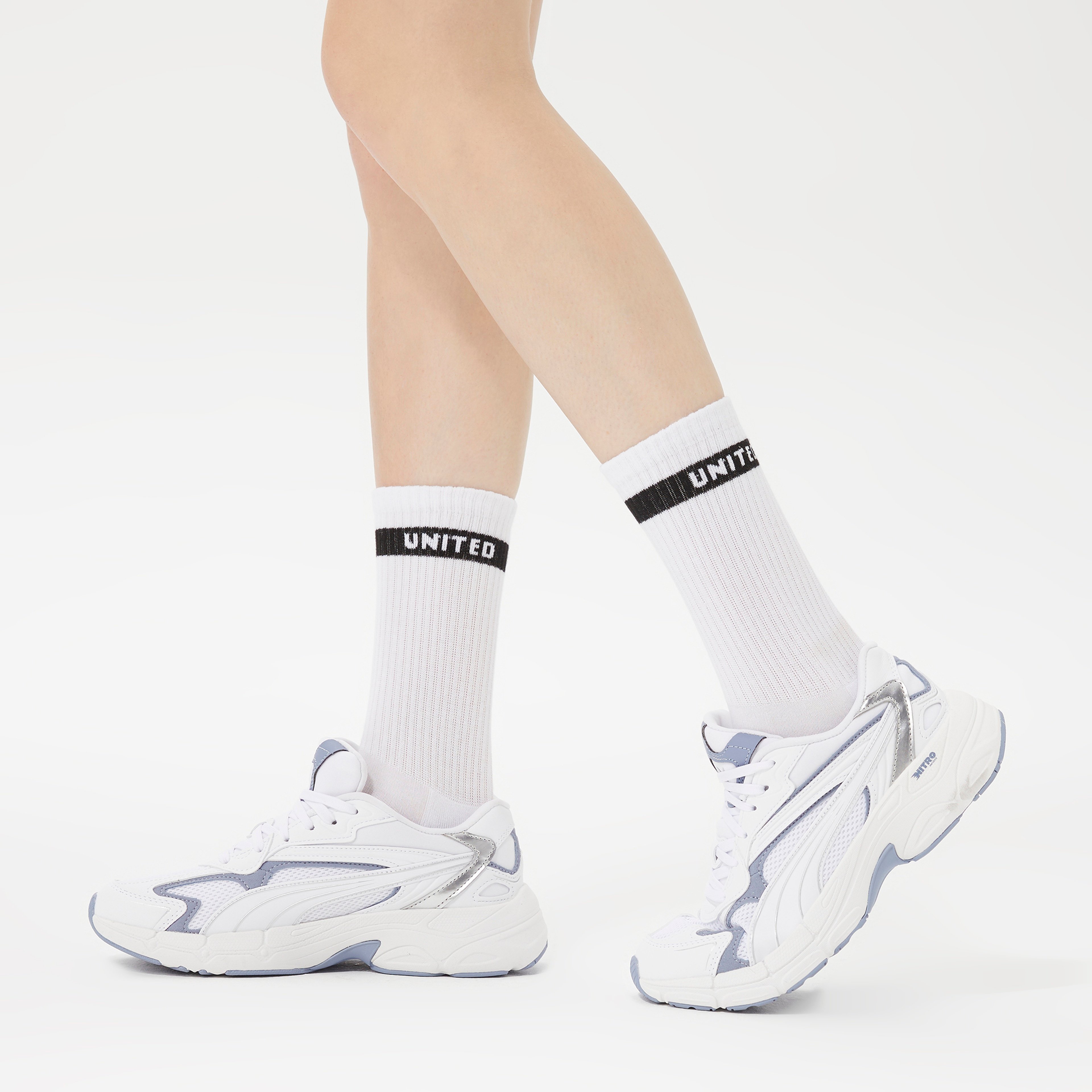 UNITED4 Kadın Beyaz 3'lü Çorap