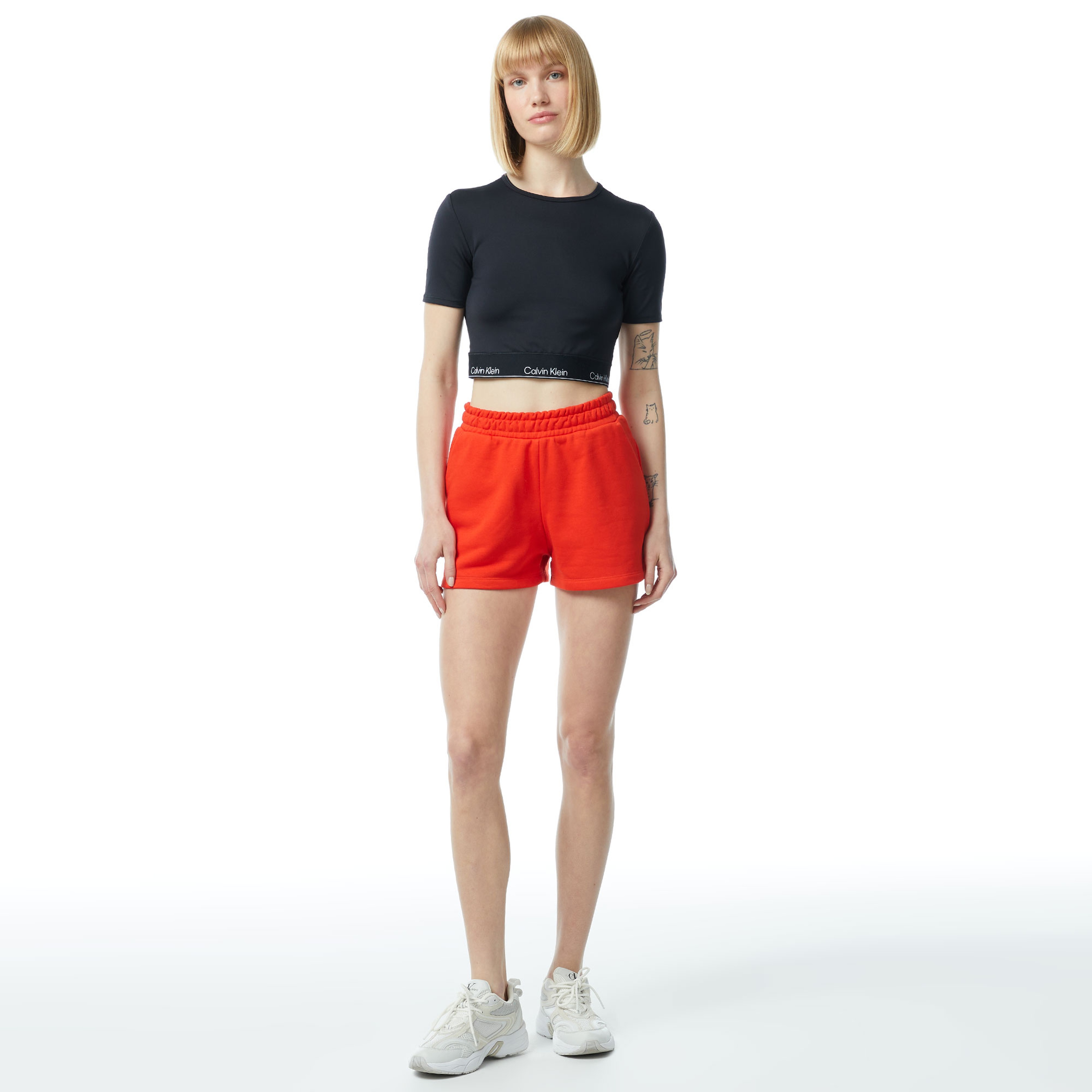 Calvin Klein Jeans Embro Badge Kadın Kırmızı Şort