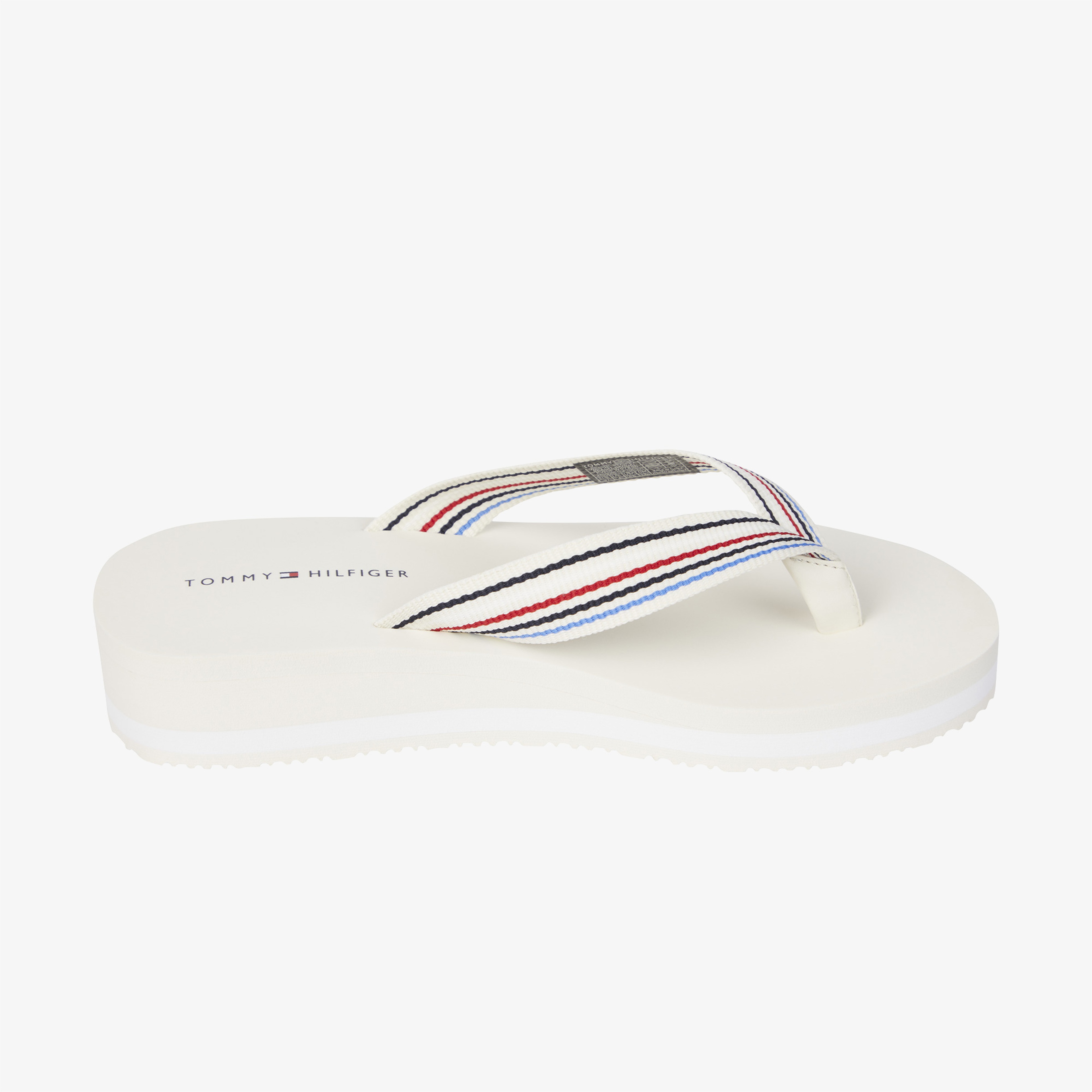 Tommy Hilfiger Wedge Stripes Beach Kadın Beyaz Terlik