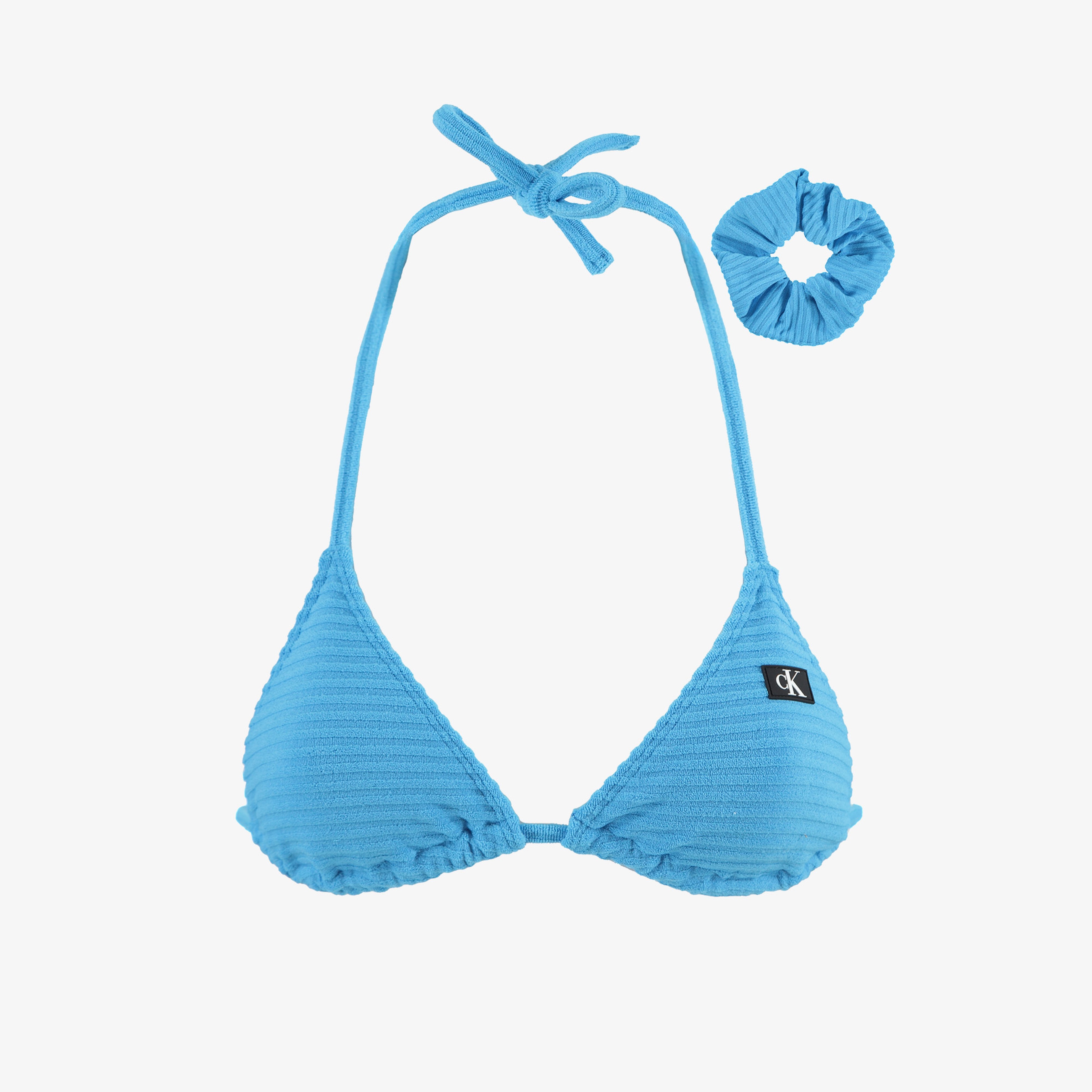 Calvin Klein Monogram Rib Kadın Mavi Bikini Üstü