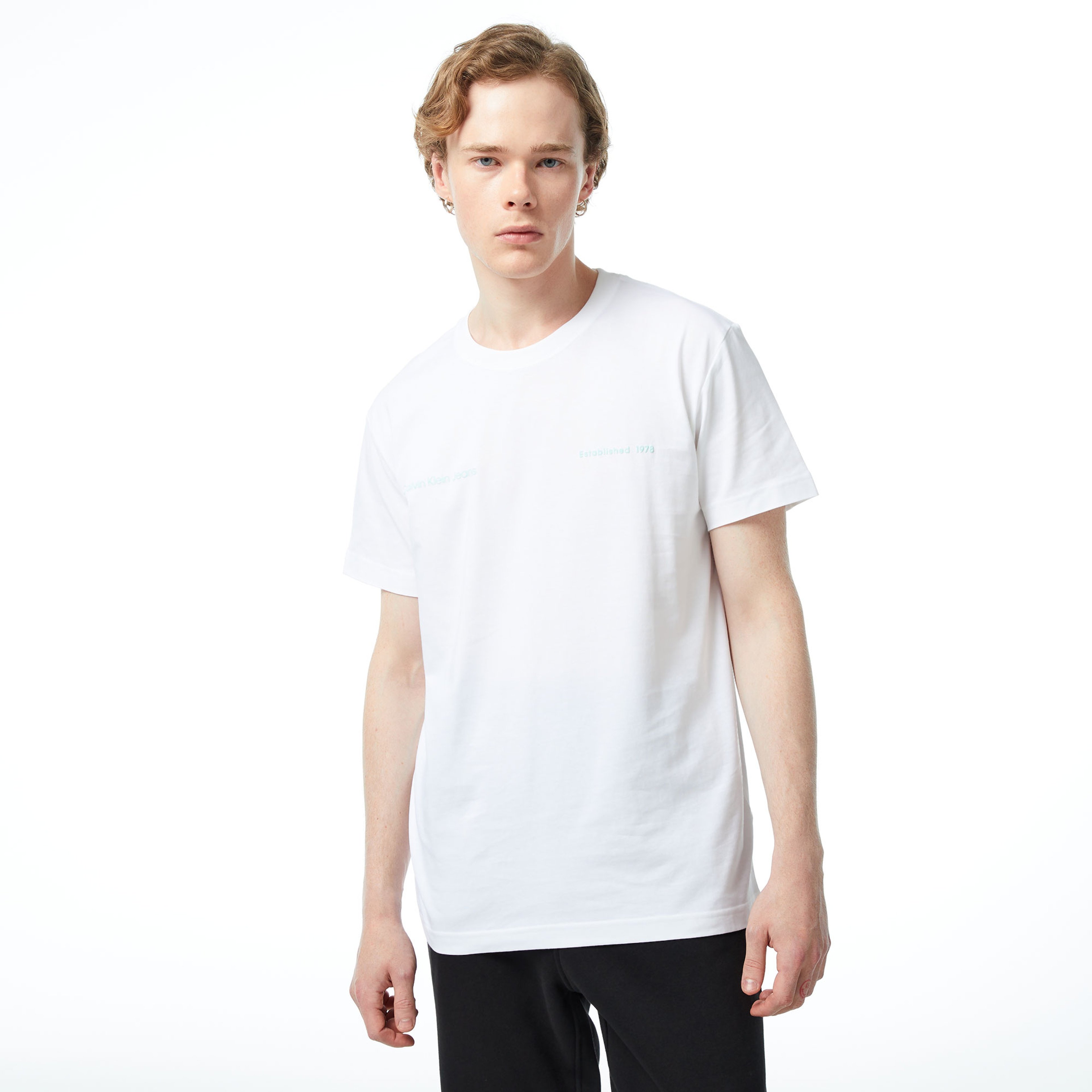 Calvin Klein Jeans Diffused Erkek Beyaz T-Shirt