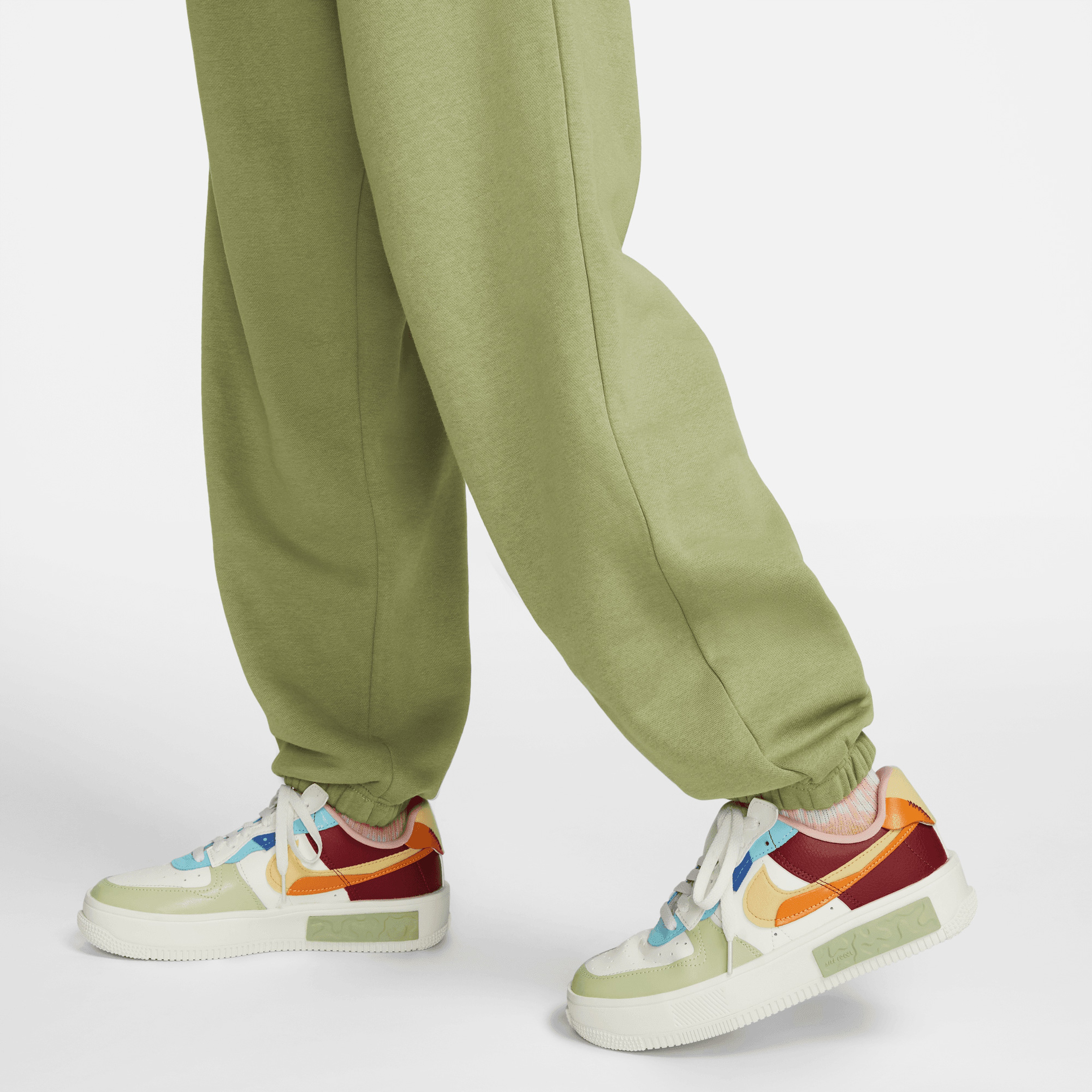 Nike Sportswear Phoenix Fleece High-Waisted Kadın Yeşil Eşofman