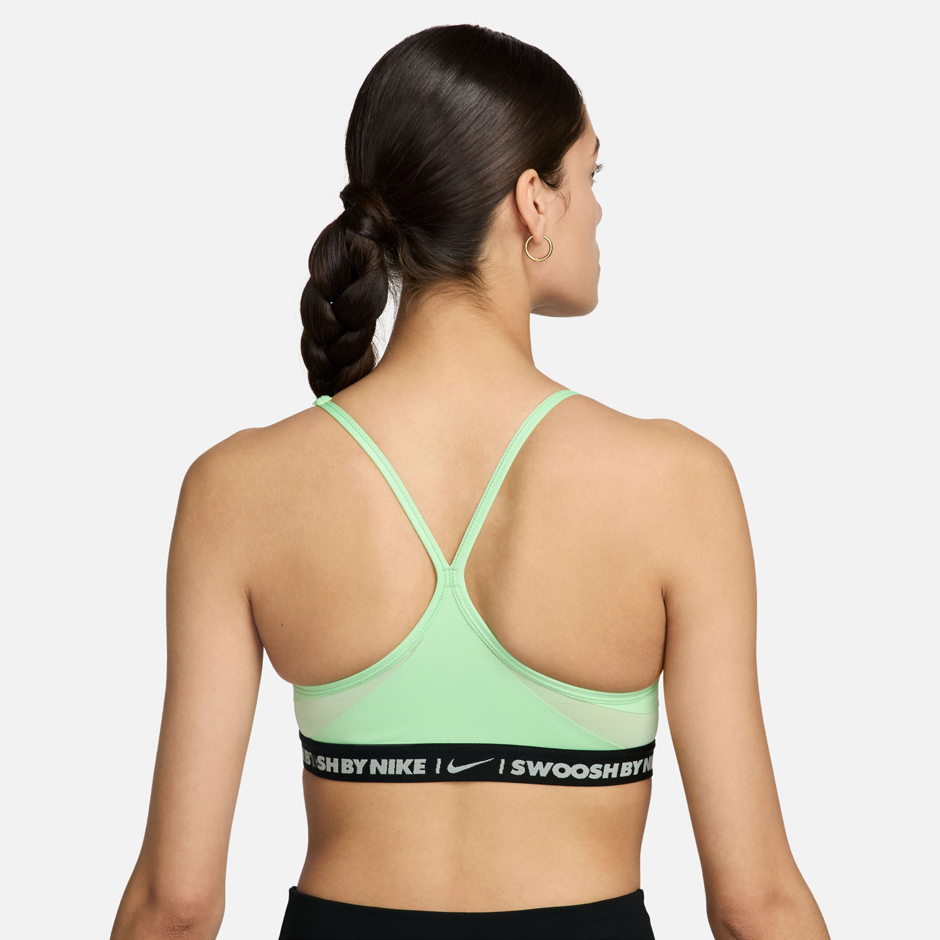 Nike Indy Light-Support Padded V-Neck Sports Kadın Yeşil Bra