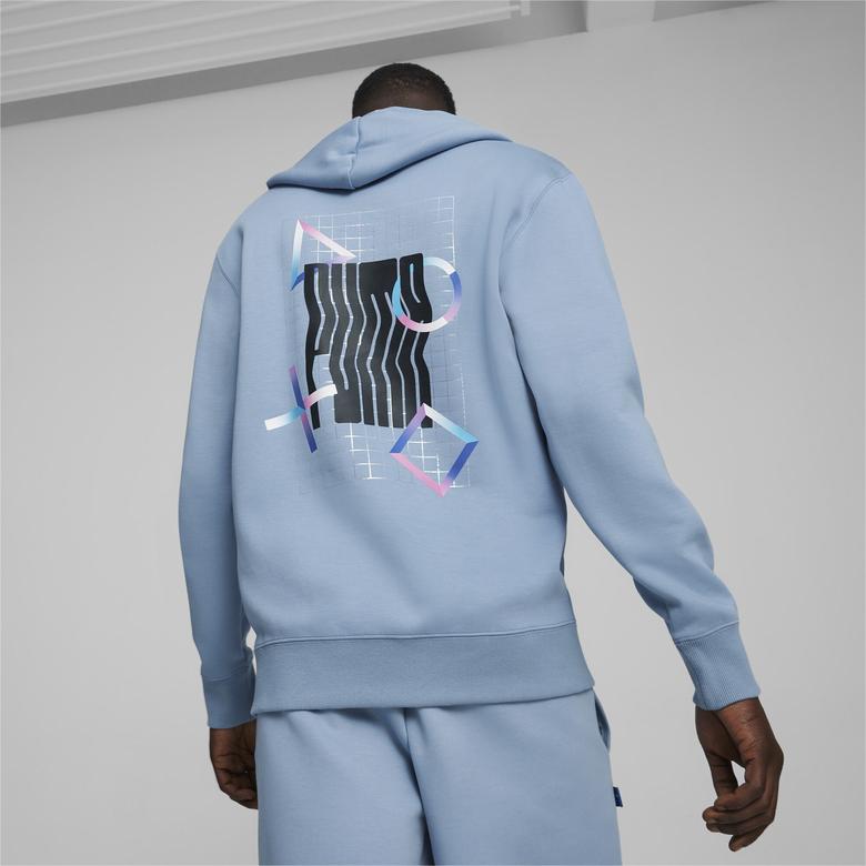 Puma X Playstation Erkek Mavi Hoodie
