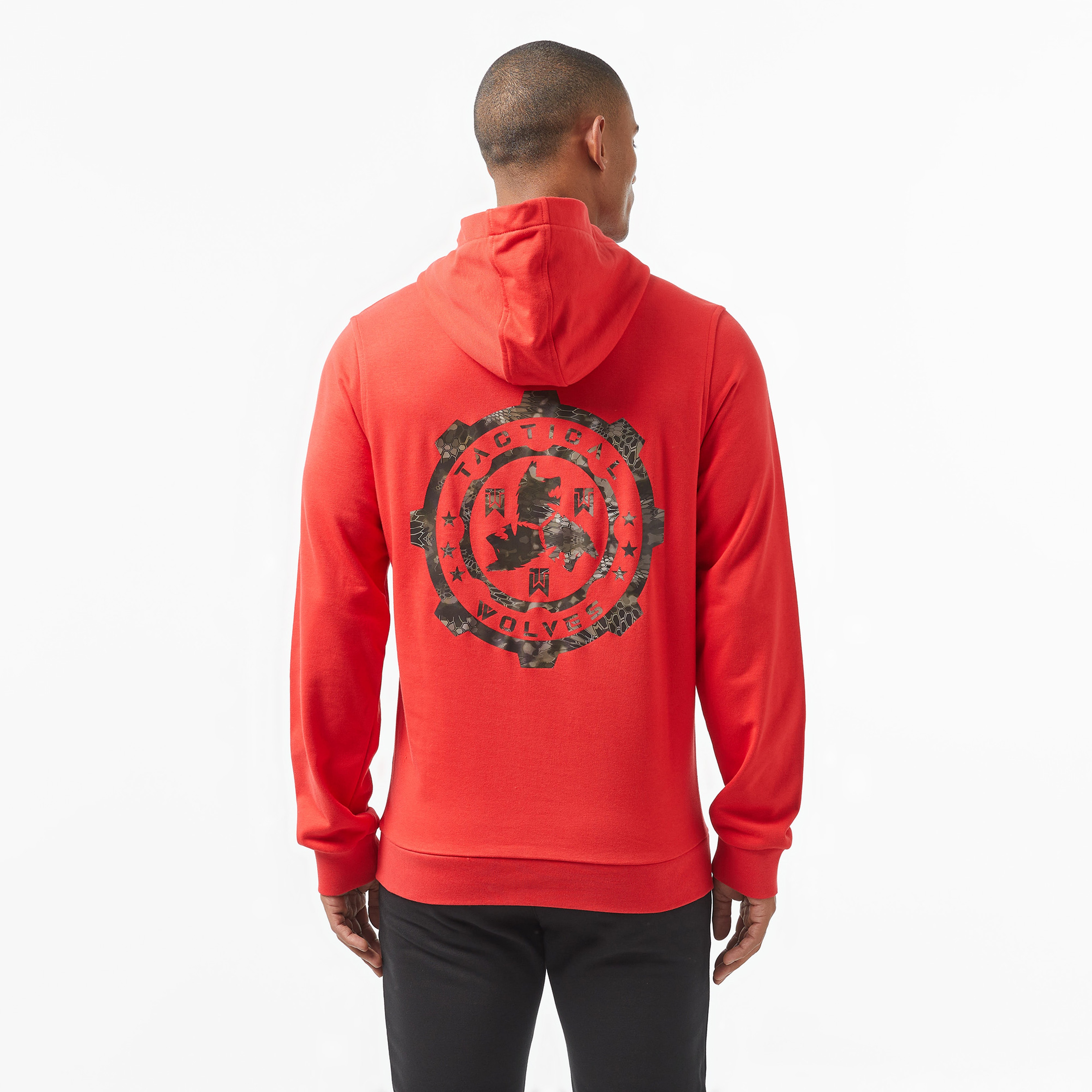 Tactical Wolves Oversize Kryptek Kamo Erkek Kırmızı Hoodie