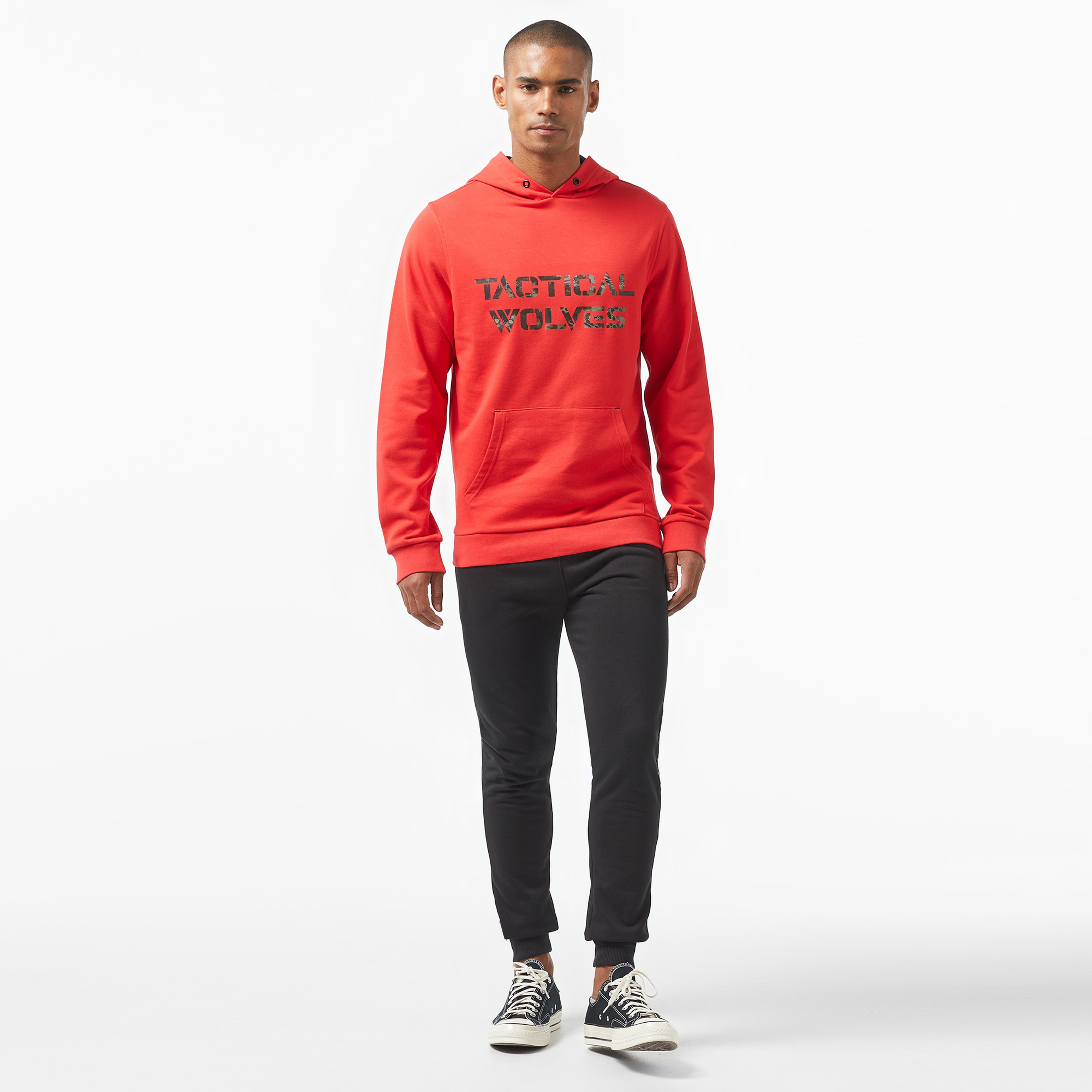 Tactical Wolves Oversize Kryptek Kamo Erkek Kırmızı Hoodie