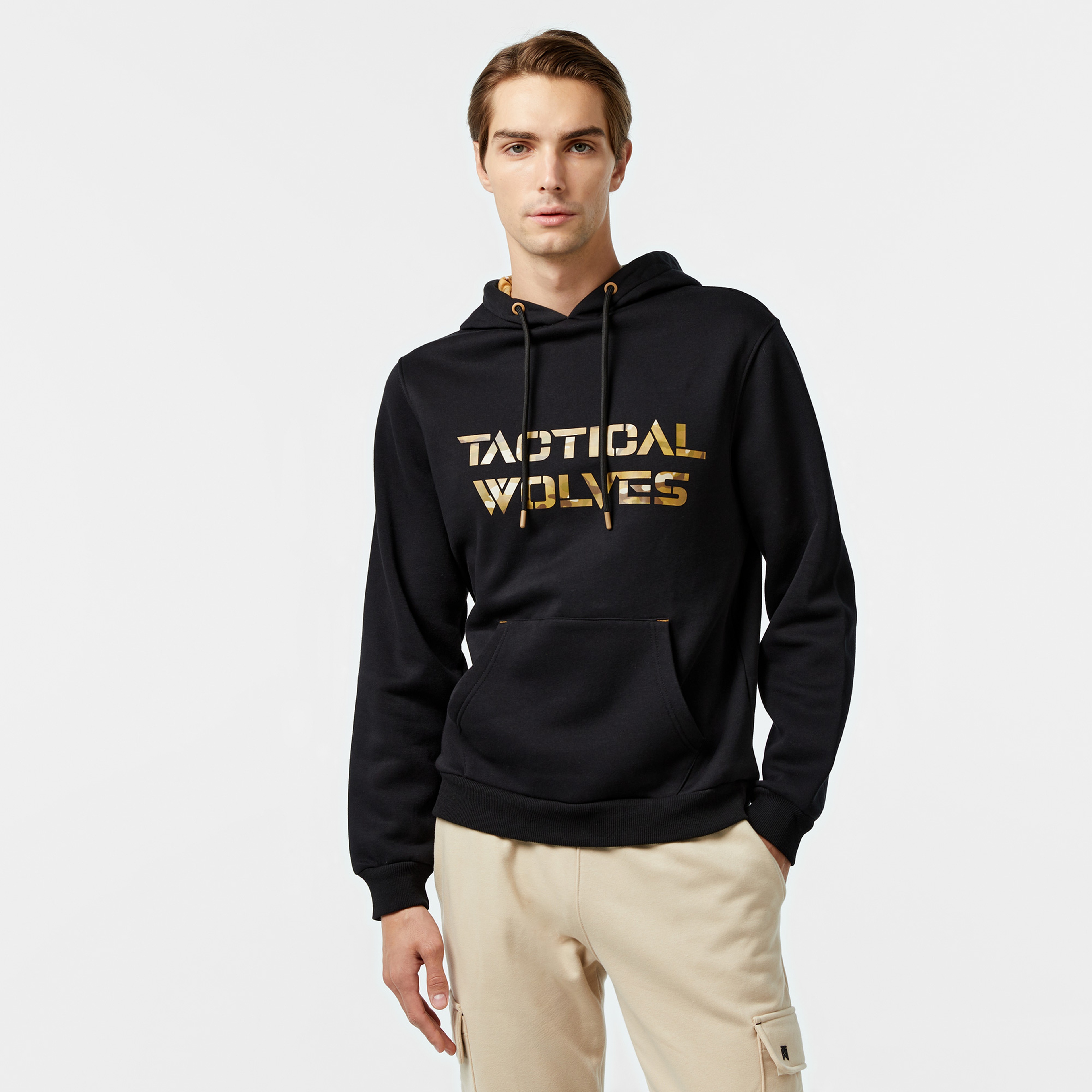 Tactical Wolves Classic Erkek Siyah Hoodie