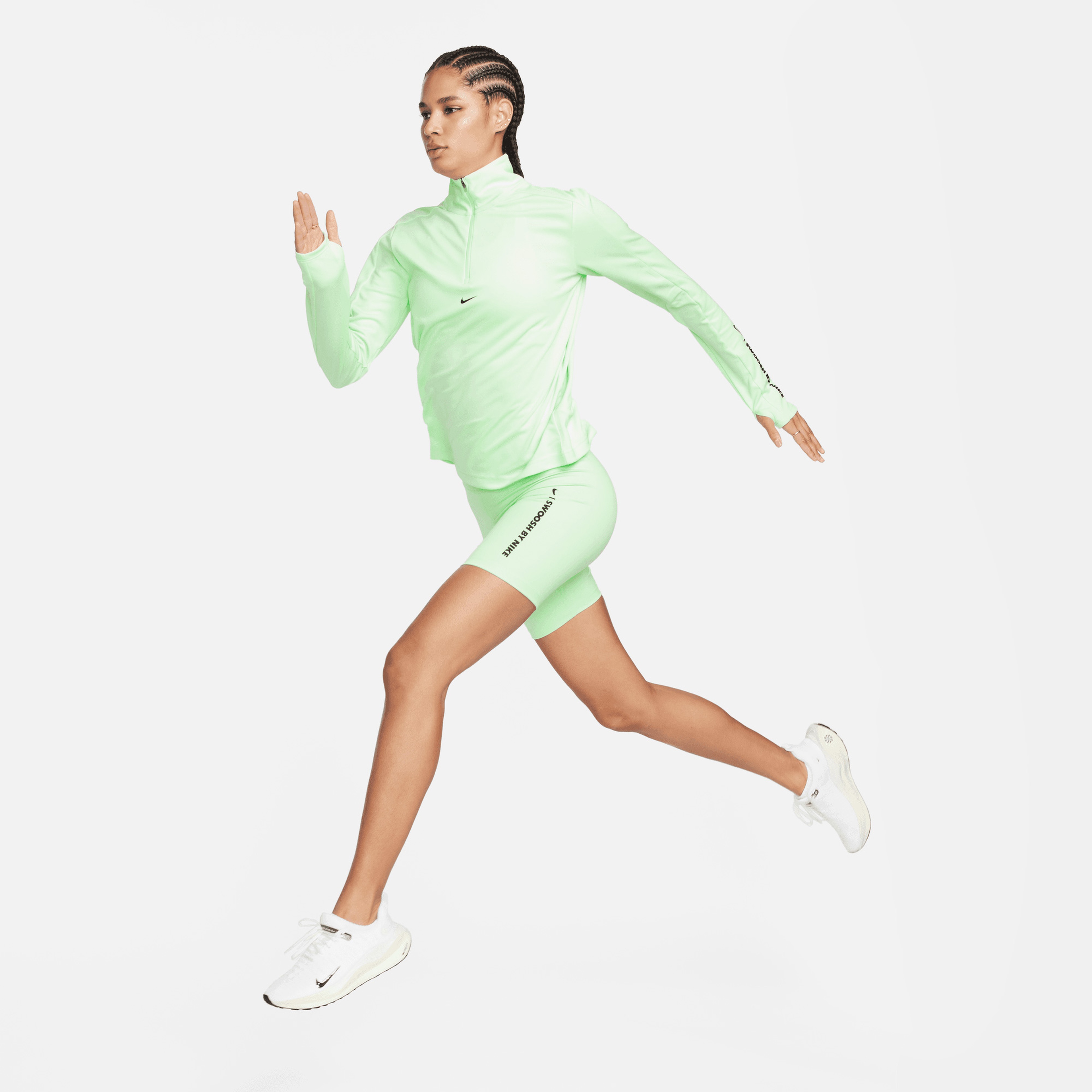 Nike Pacer Dri-FIT 1/4-Zip Pullover Kadın Yeşil Sweatshirt