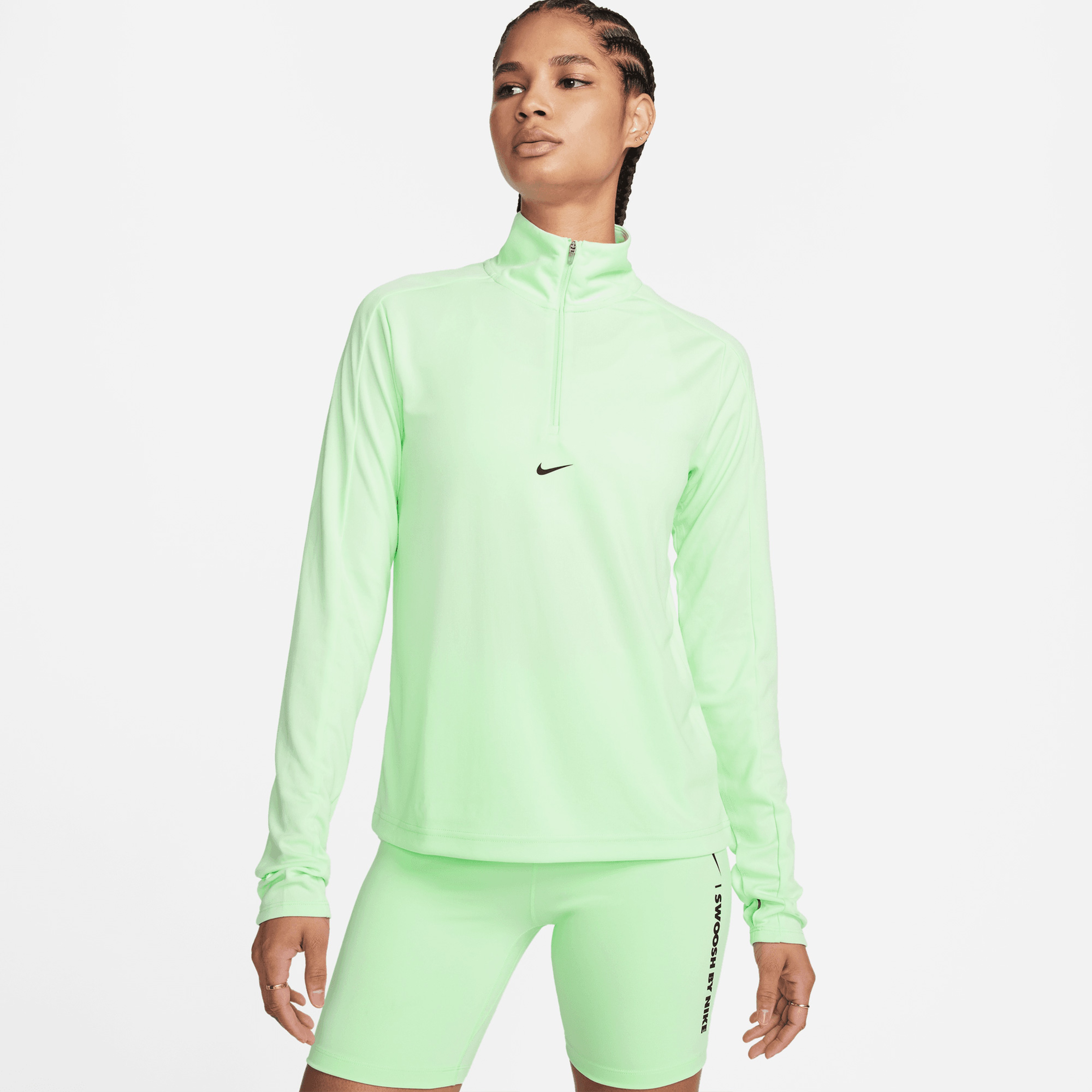 Nike Pacer Dri-FIT 1/4-Zip Pullover Kadın Yeşil Sweatshirt