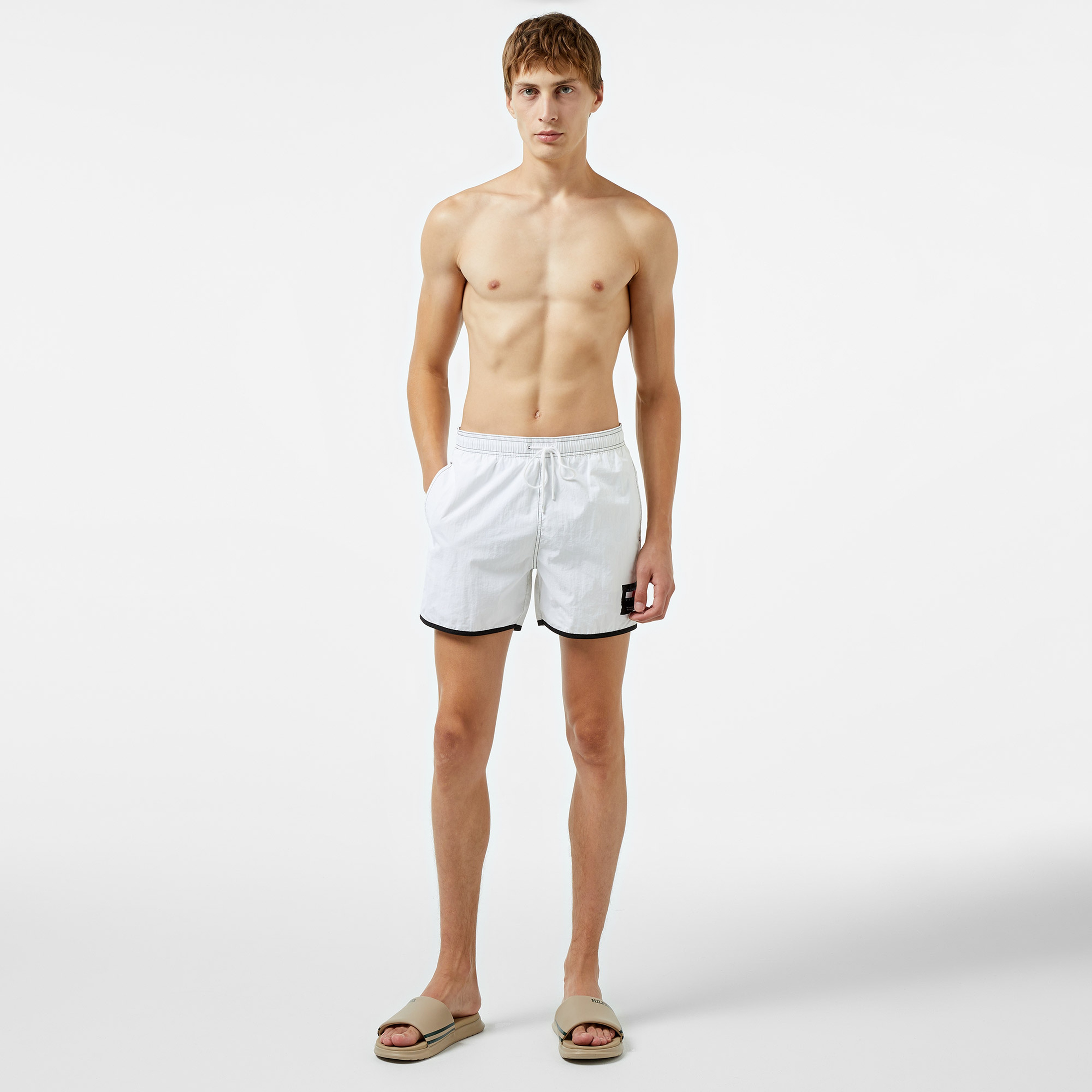 Tommy Jeans Sf Medium Drawstring Erkek Beyaz Deniz Şortu