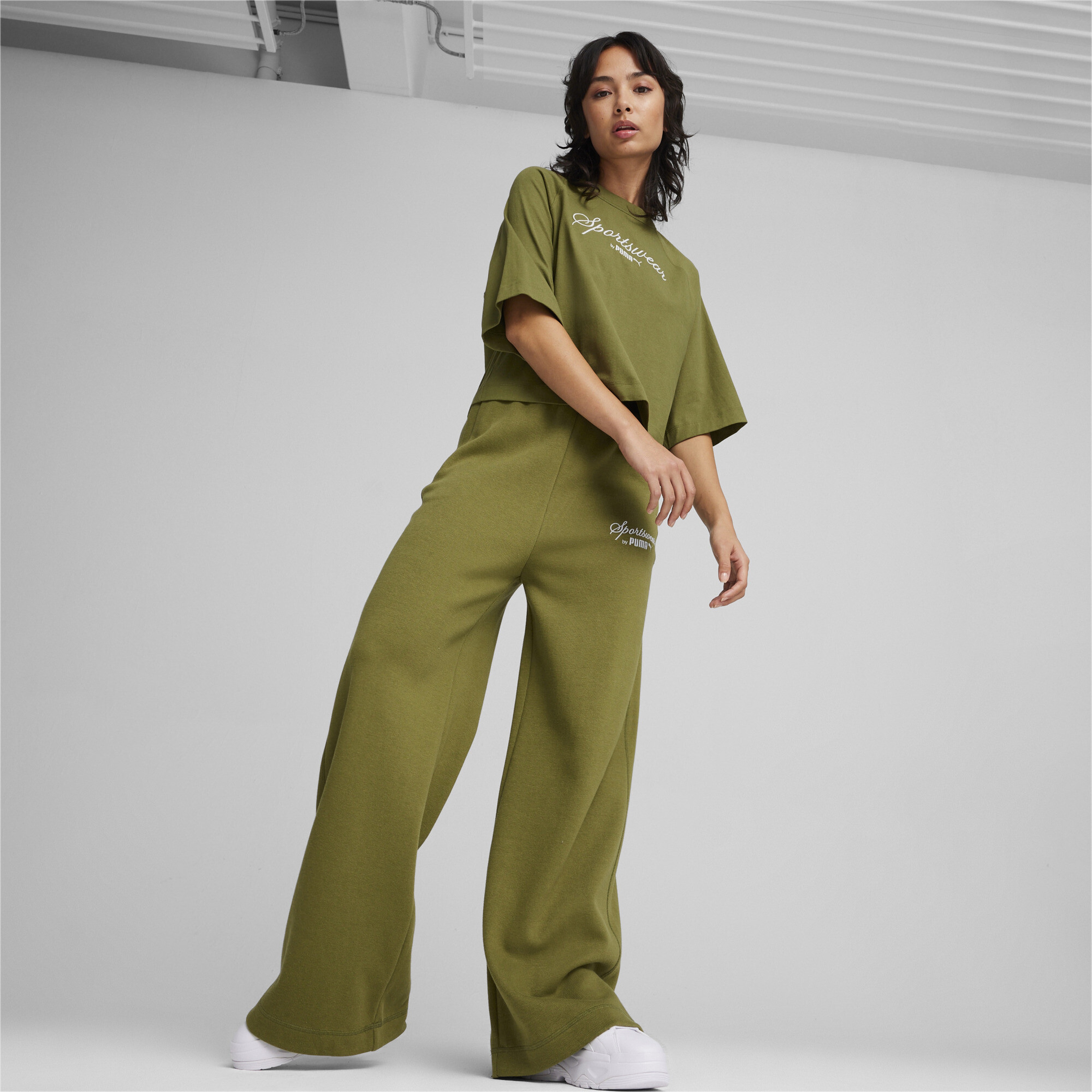 Puma Classics+ Oversized Kadın Yeşil T-Shirt