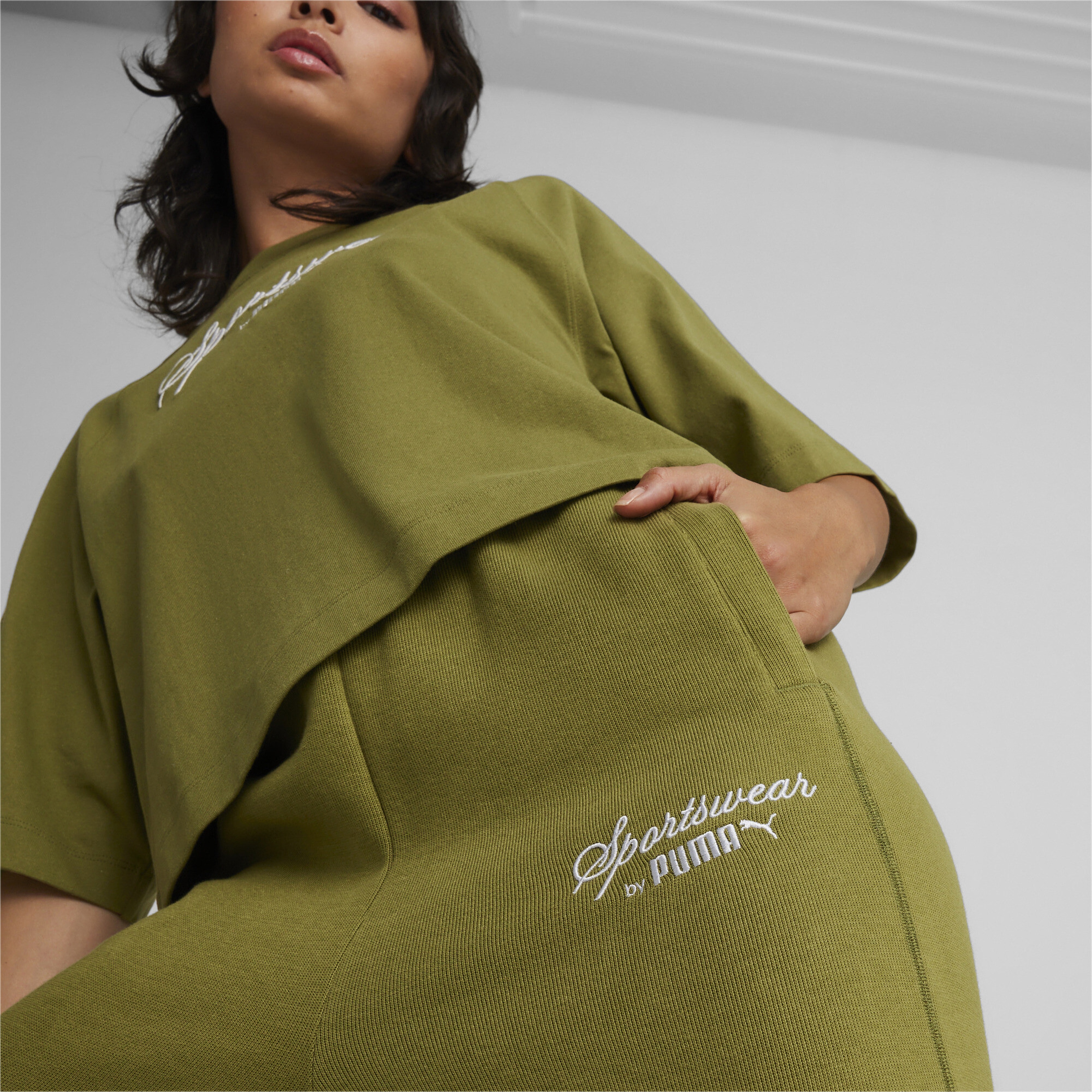 Puma Classics+ Relaxed Kadın Yeşil Eşofman Altı