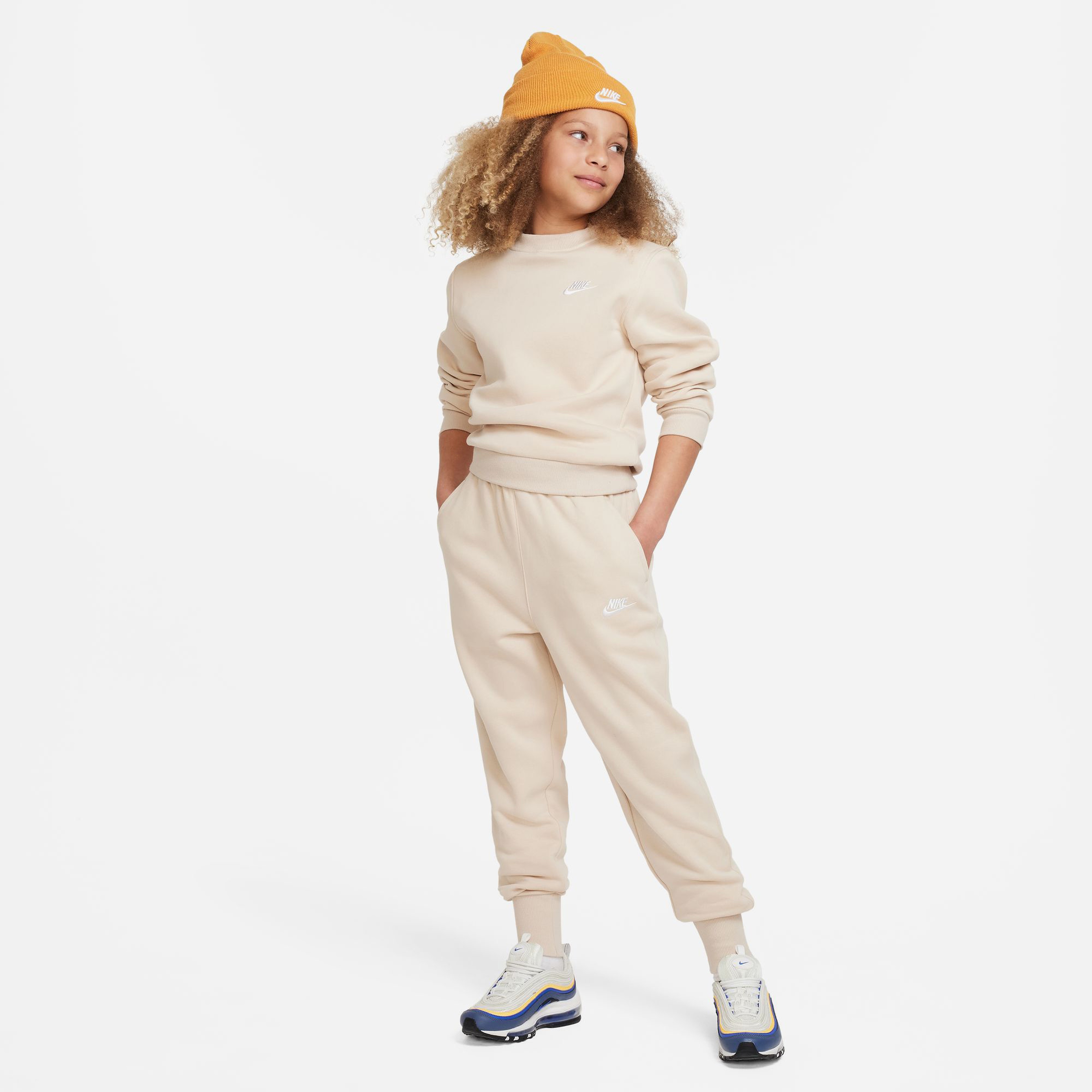 Nike Sportswear Club Fleece High Rise Çocuk Bej Eşofman Altı