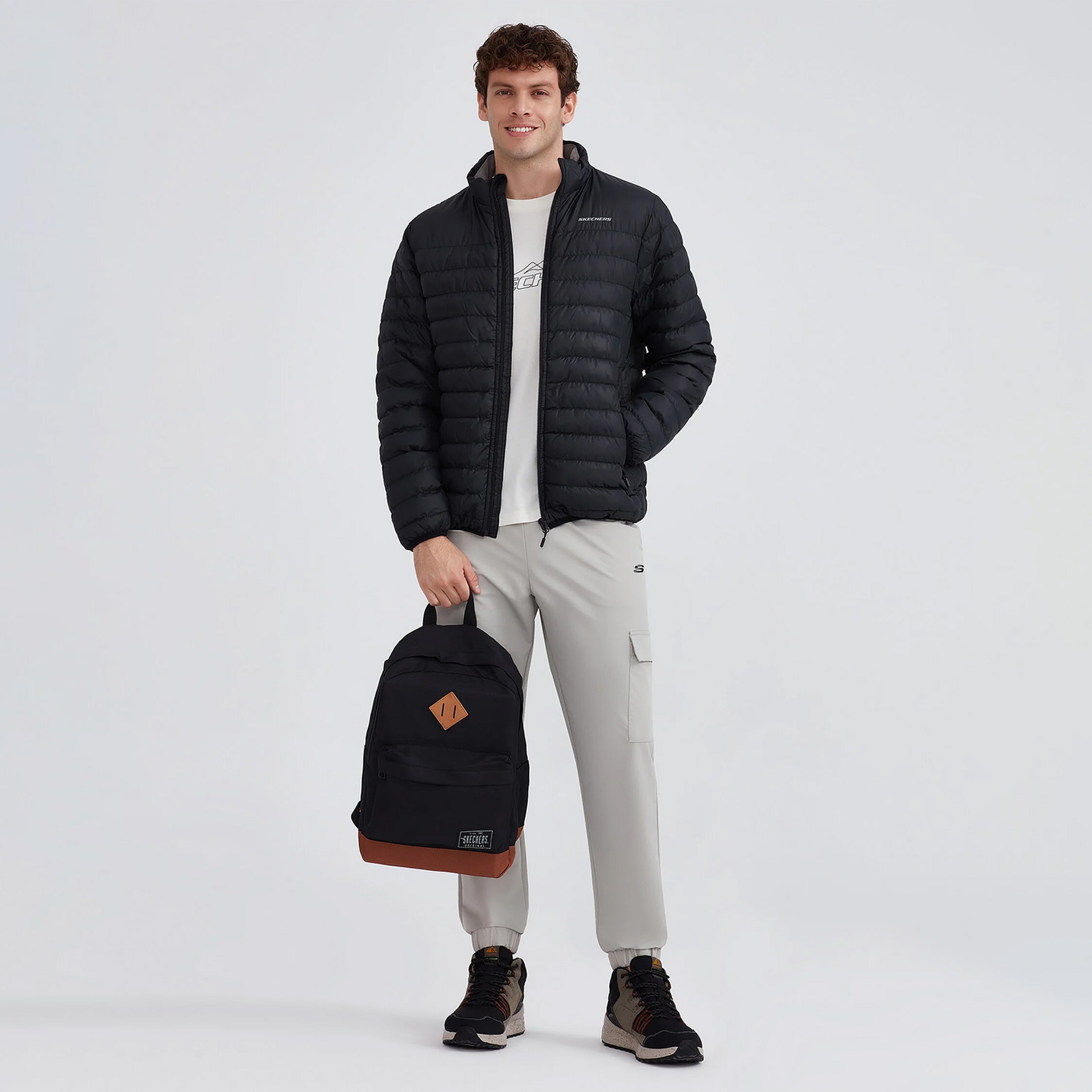 Skechers Outerwear Padded Erkek Siyah Mont