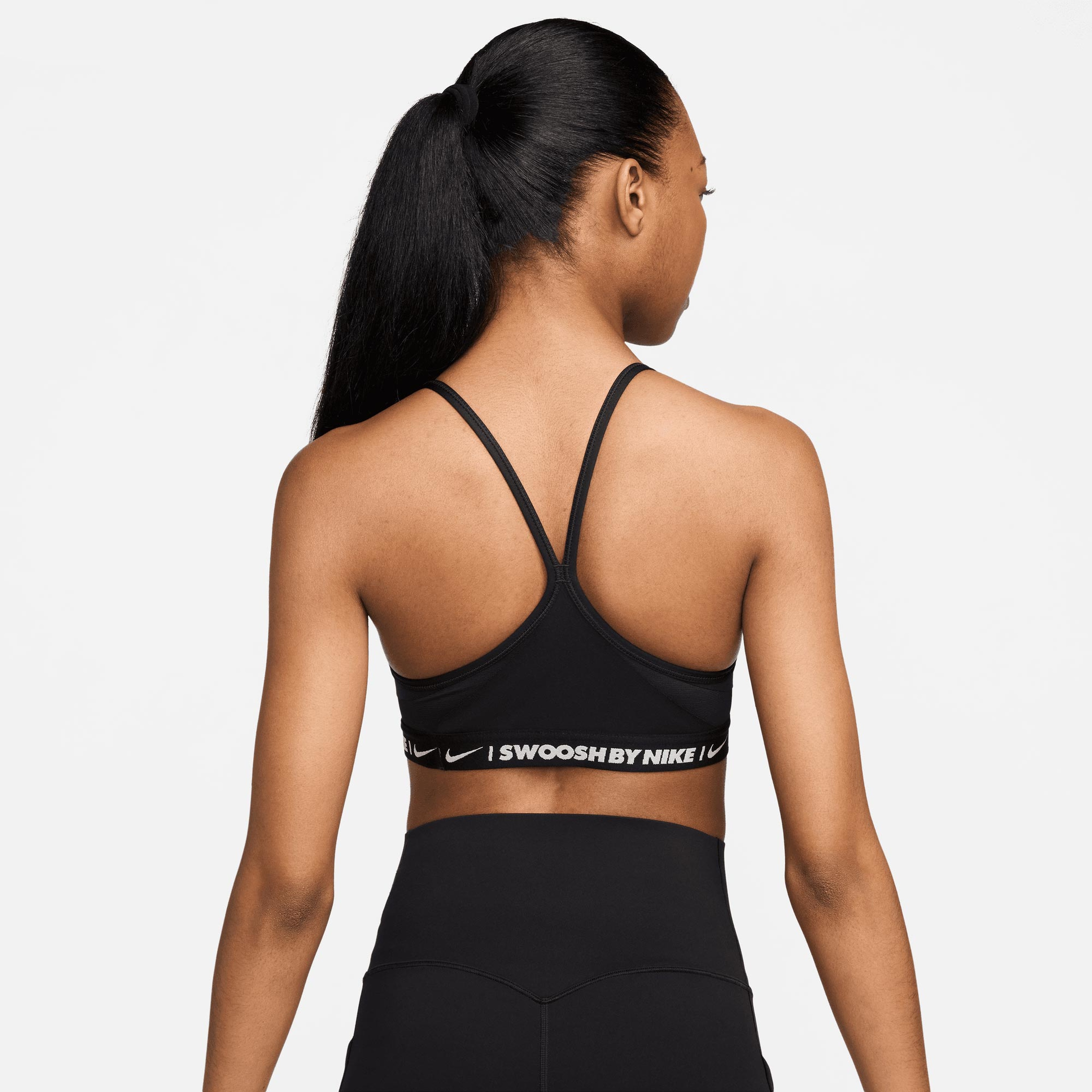 Nike Indy Light-Support Padded V-Neck Sports Kadın Siyah Bra