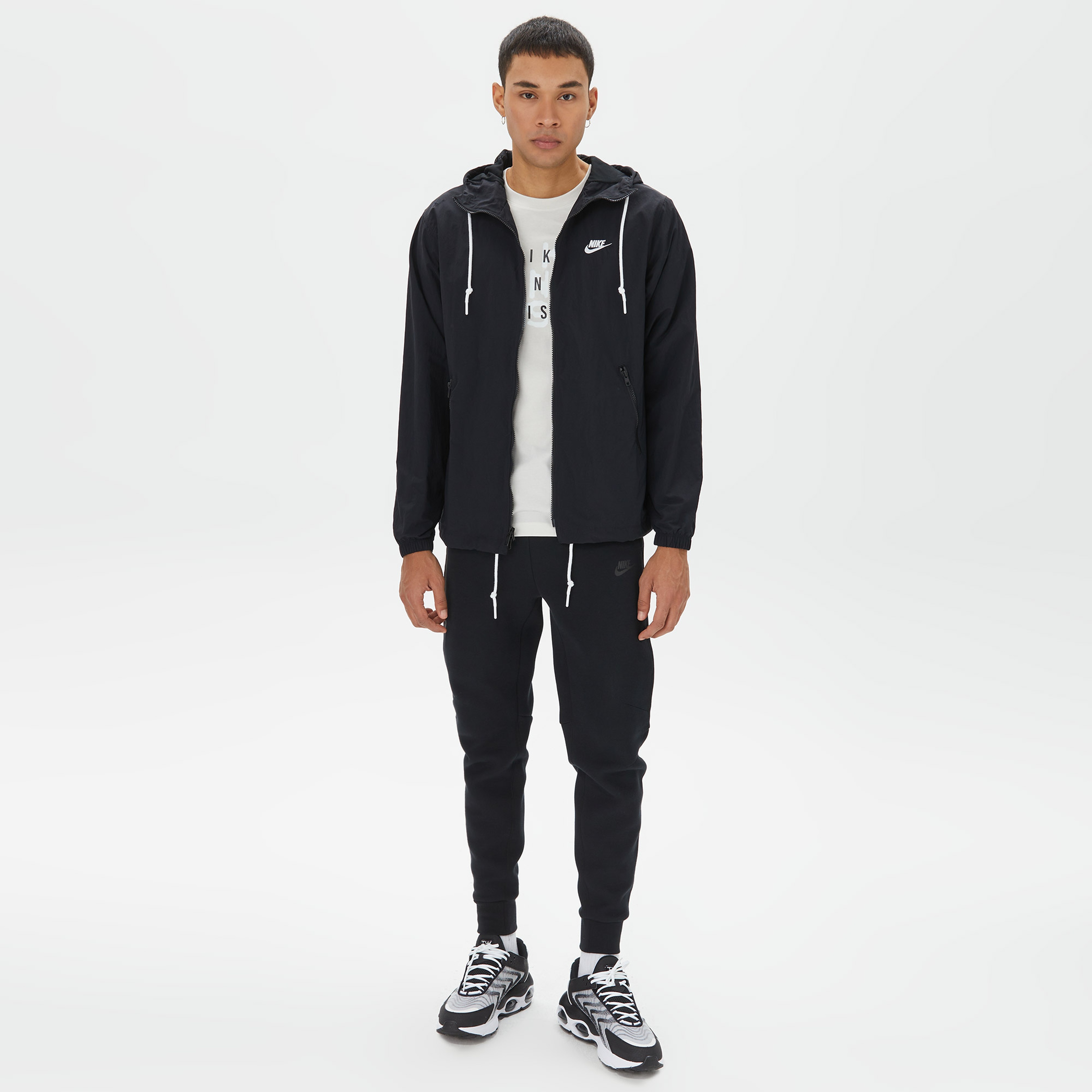 Nike Club Woven Full Zip Erkek Siyah Ceket