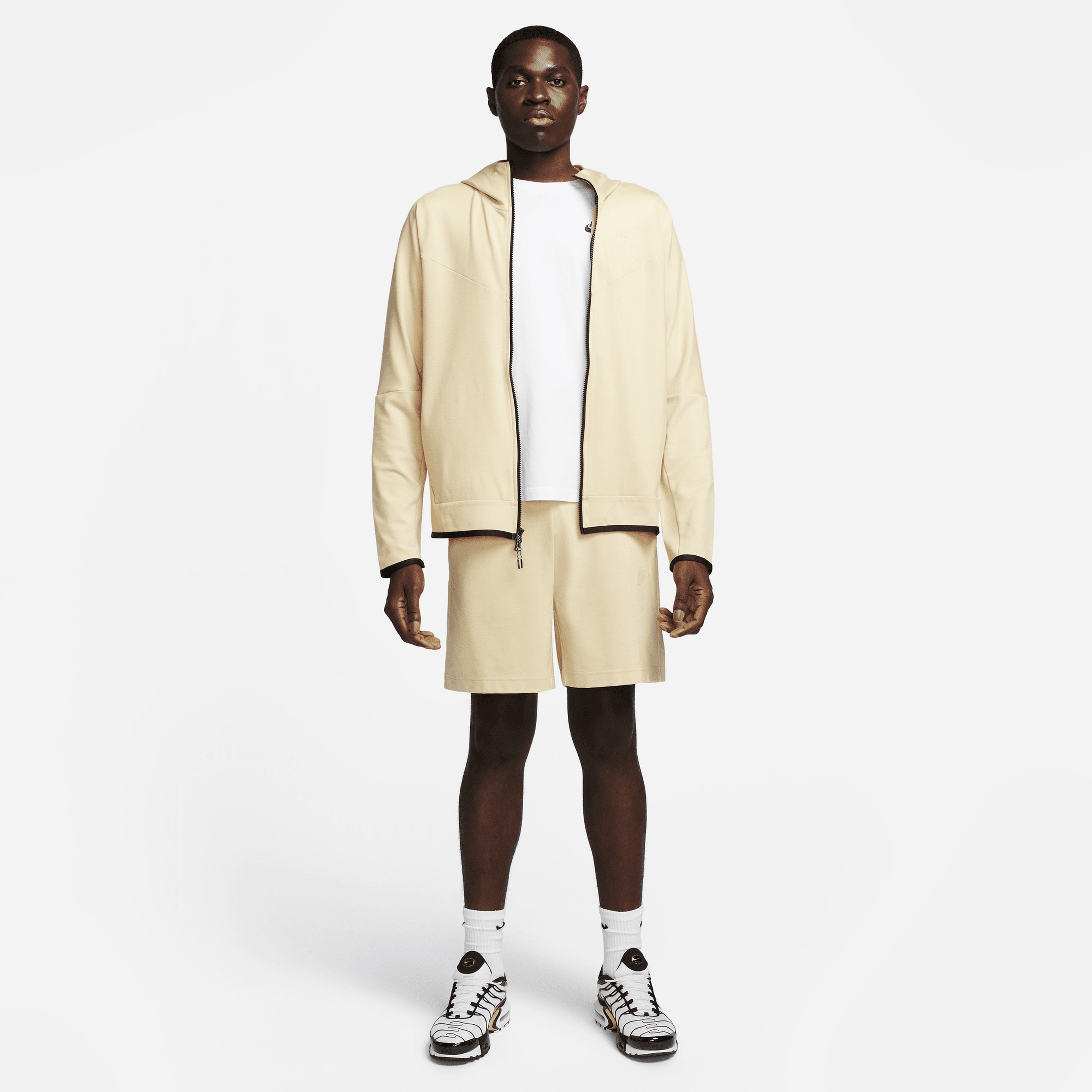 Nike Sportswear Tech Fleece Lightweight Full-Zip Erkek Krem Eşofman Üstü