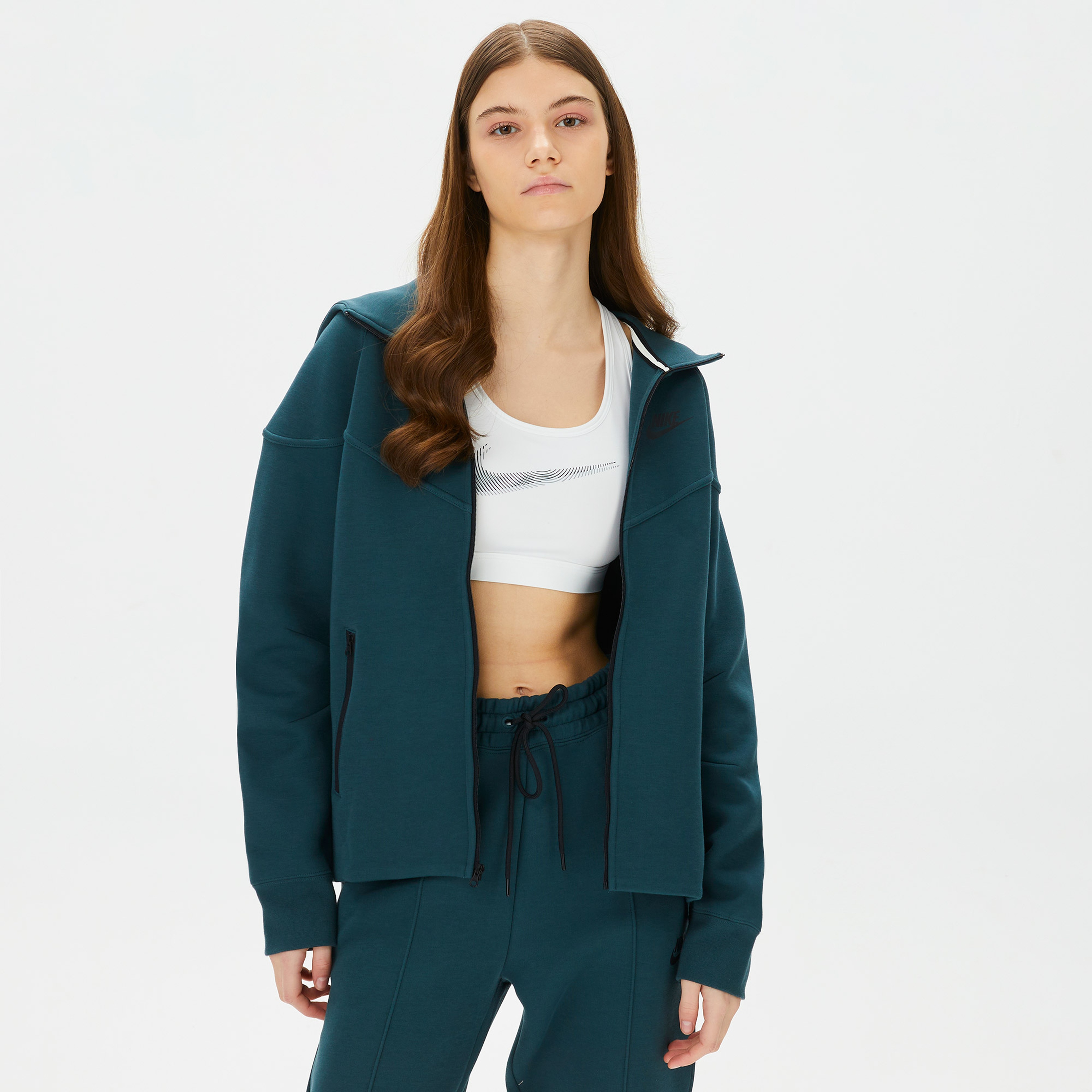 Nike Sportswear Tech Fleece Windrunner Kadın Yeşil Eşofman Üstü