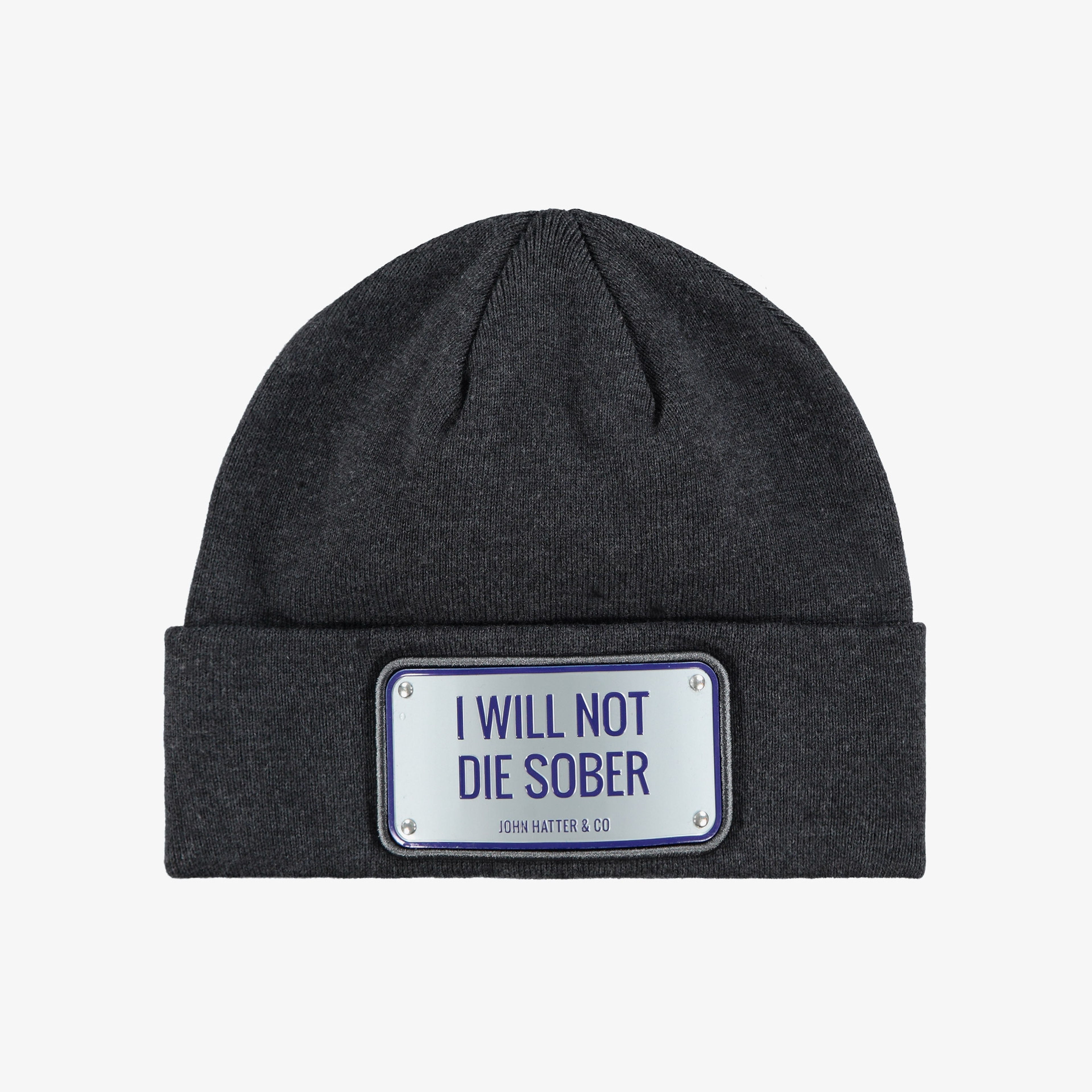 John Hatter&Co"I Will Not Die Sober"Erkek Gri Bere