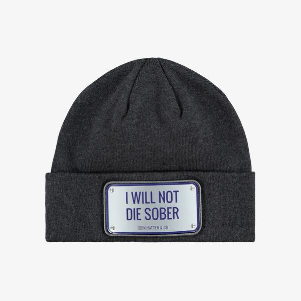 John Hatter&Co"I Will Not Die Sober"Erkek Gri Bere