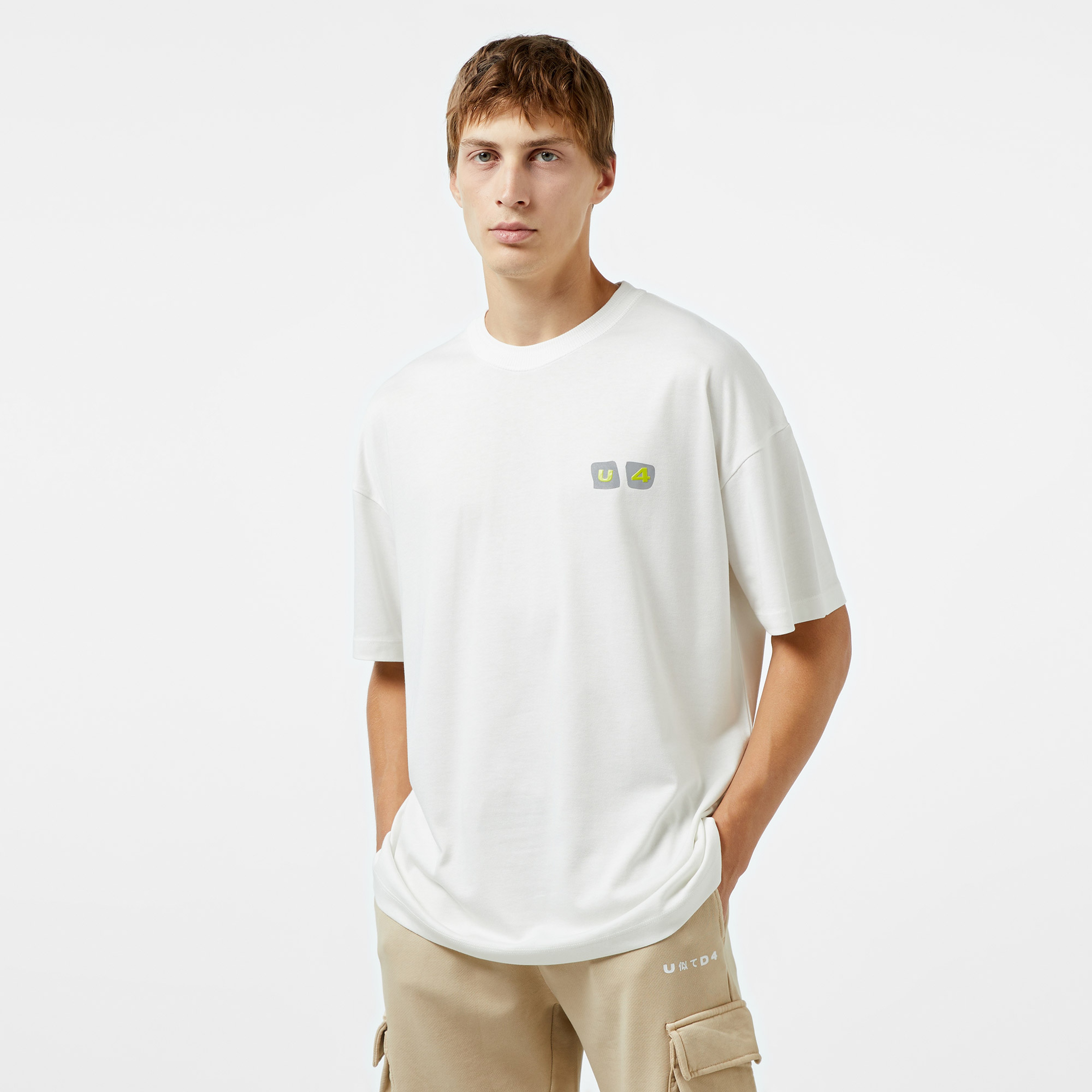 UNITED4 Erkek Beyaz T-Shirt