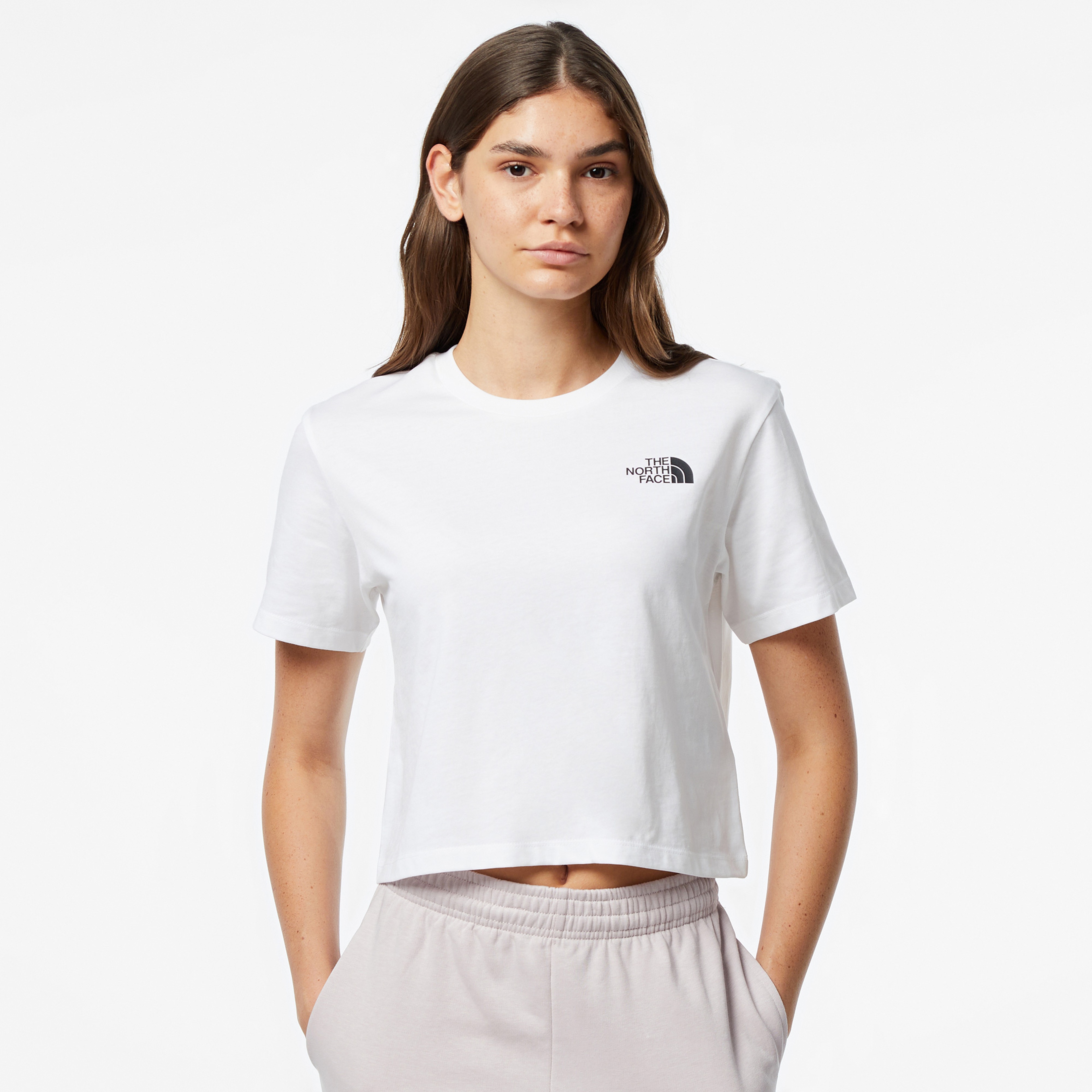 The North Face Sımple Dome Cropped Slim Kadın Beyaz T-Shirt