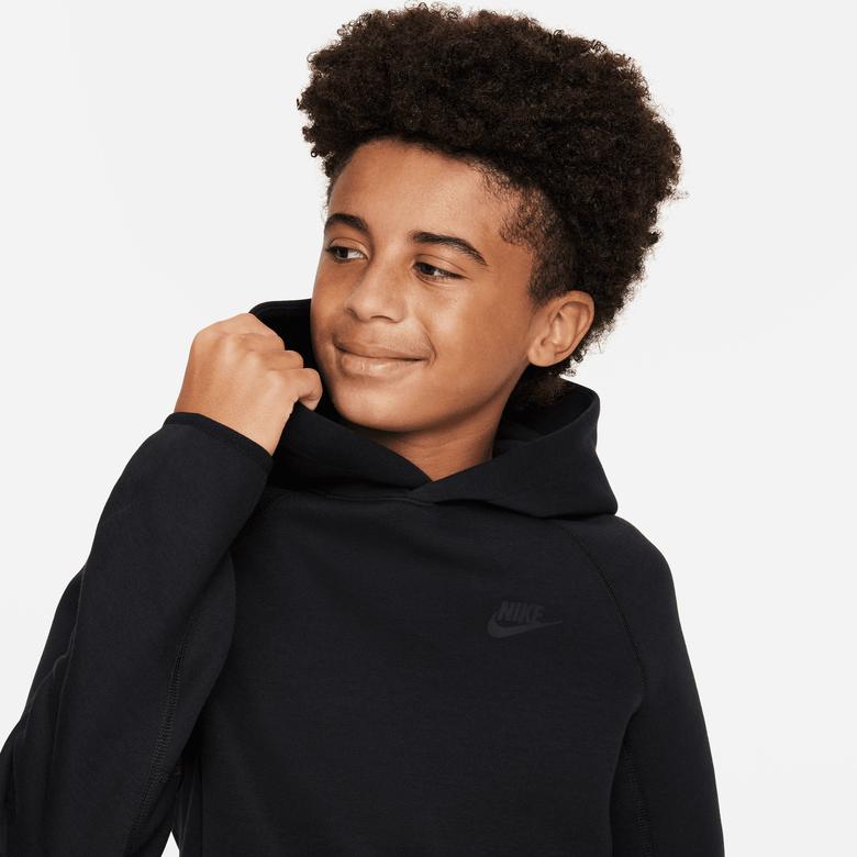 Nike Sportswear Tech Flc Po Çocuk Siyah Hoodie