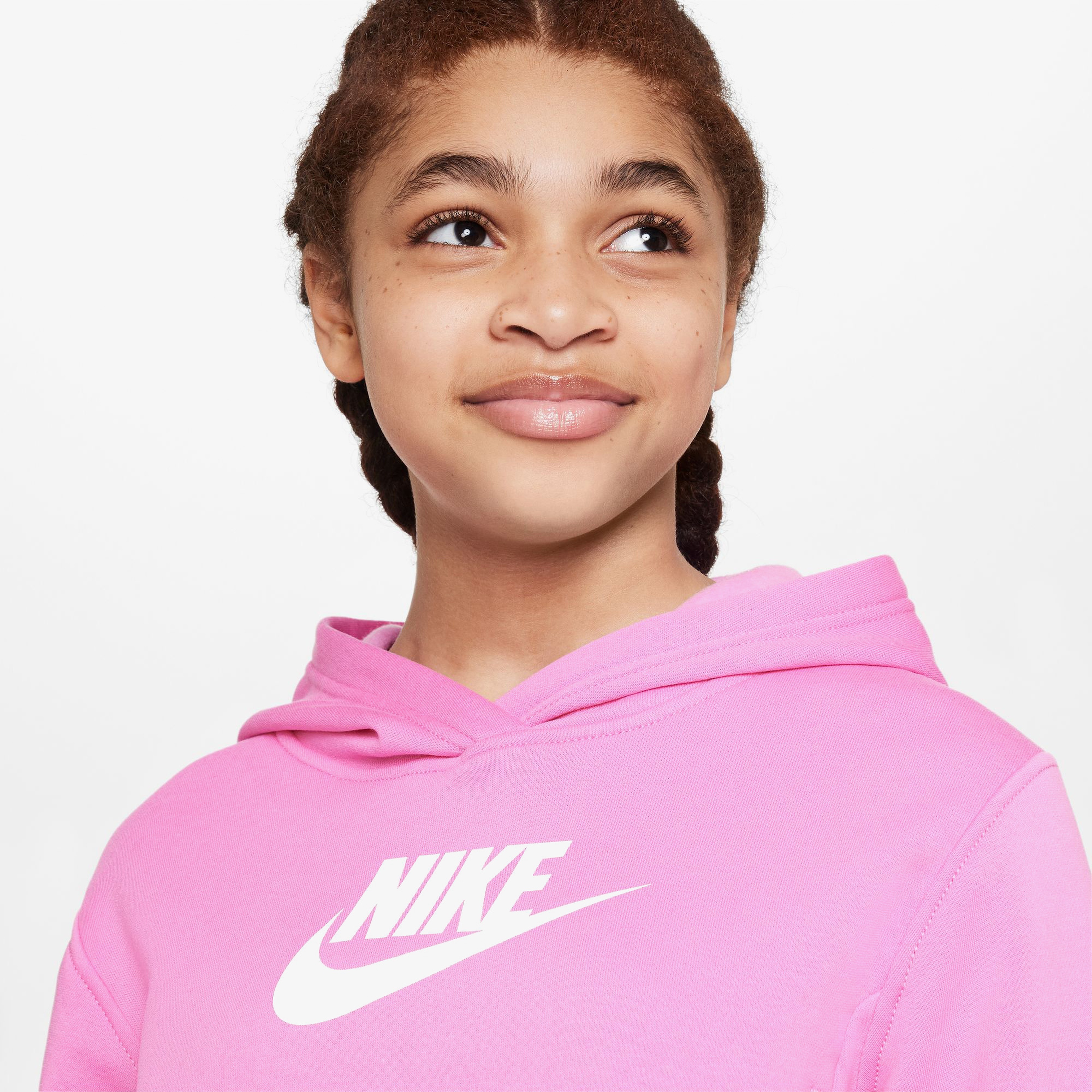 Nike Sportswear Club Fleece Çocuk Pembe Crop Hoodie