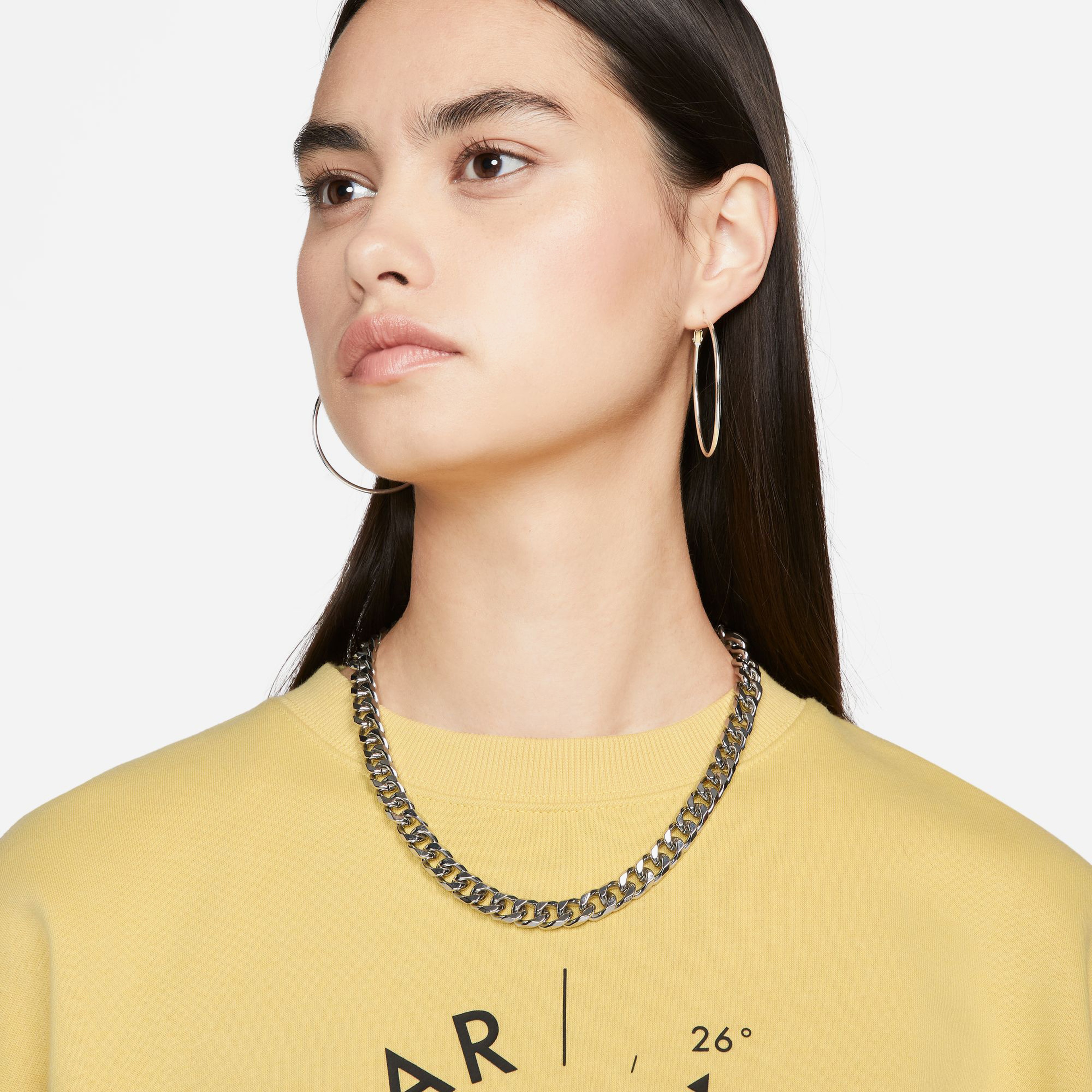 Nike Sportswear Oversized Sports Utility Crew-Neck Kadın Sarı Sweatshirt