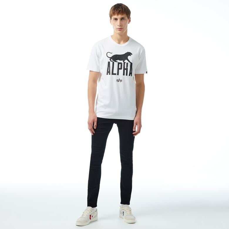 Alpha Industries Alpha Leopard Erkek Beyaz T-Shirt