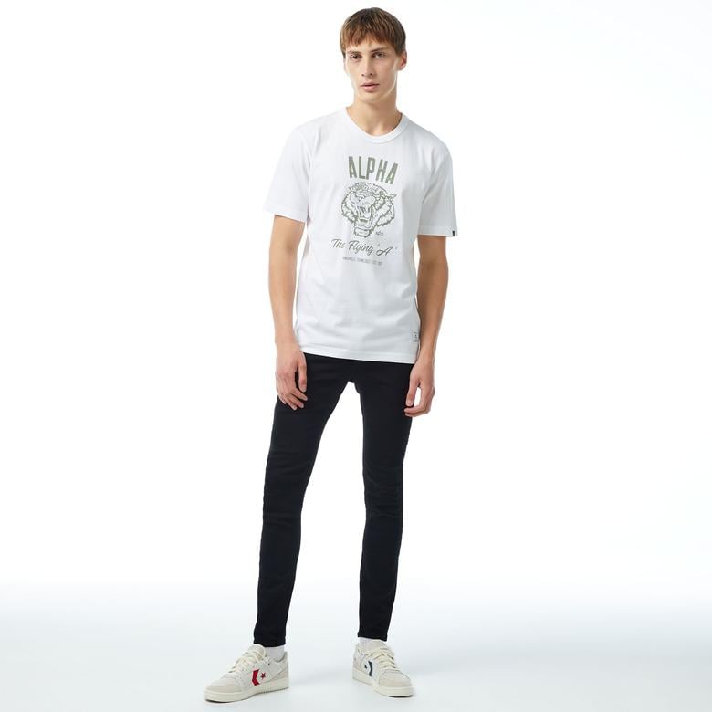 Alpha Industries Alpha Tiger Erkek Beyaz T-Shirt