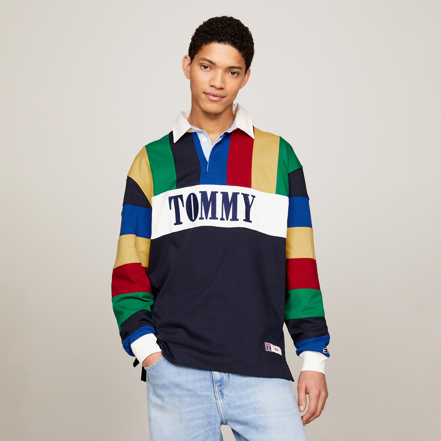 Tommy Jeans Tju Archive Games Multi Rugby Kadın Mavi Sweatshirt