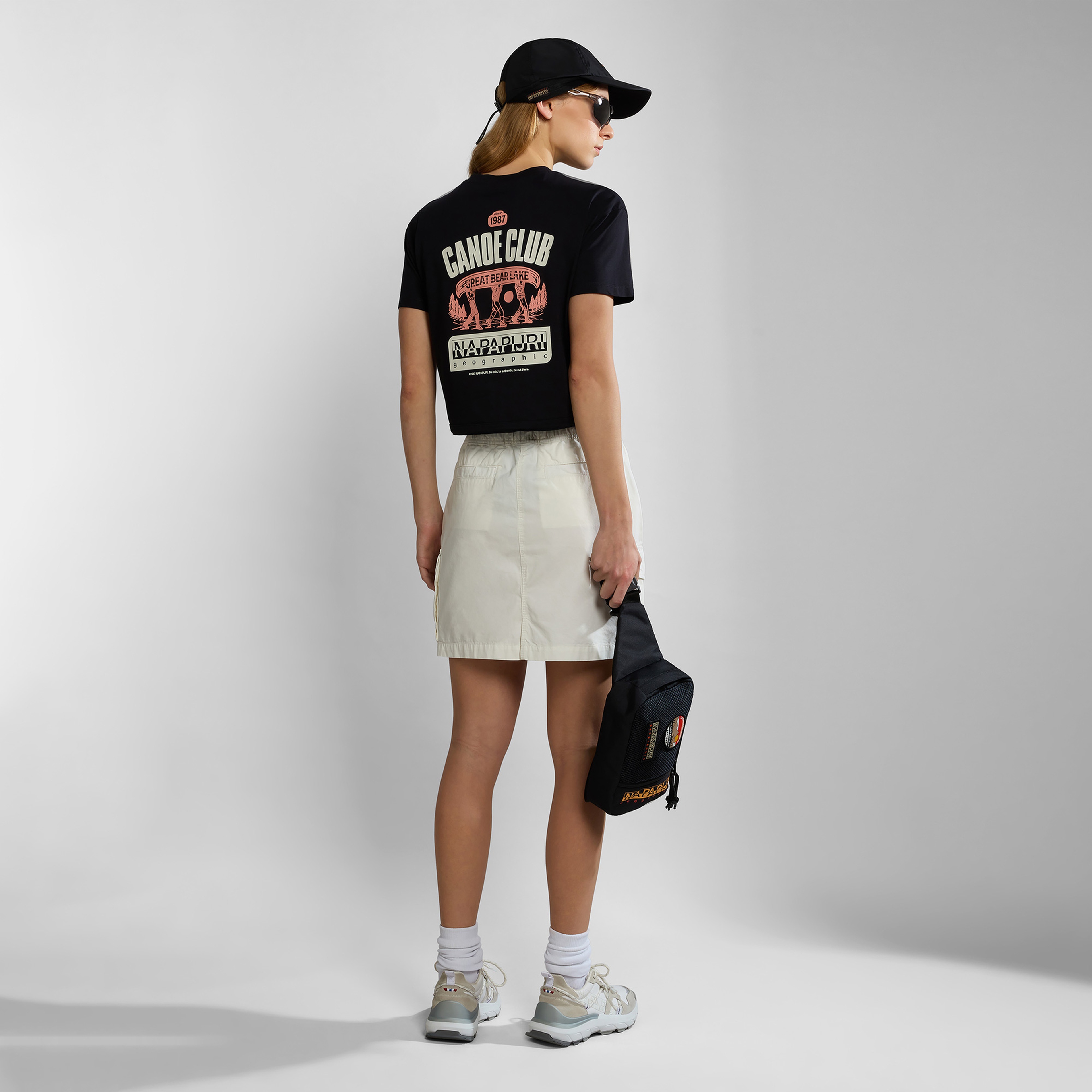 Napapijri S-Howard W Kadın Siyah Crop T-Shirt