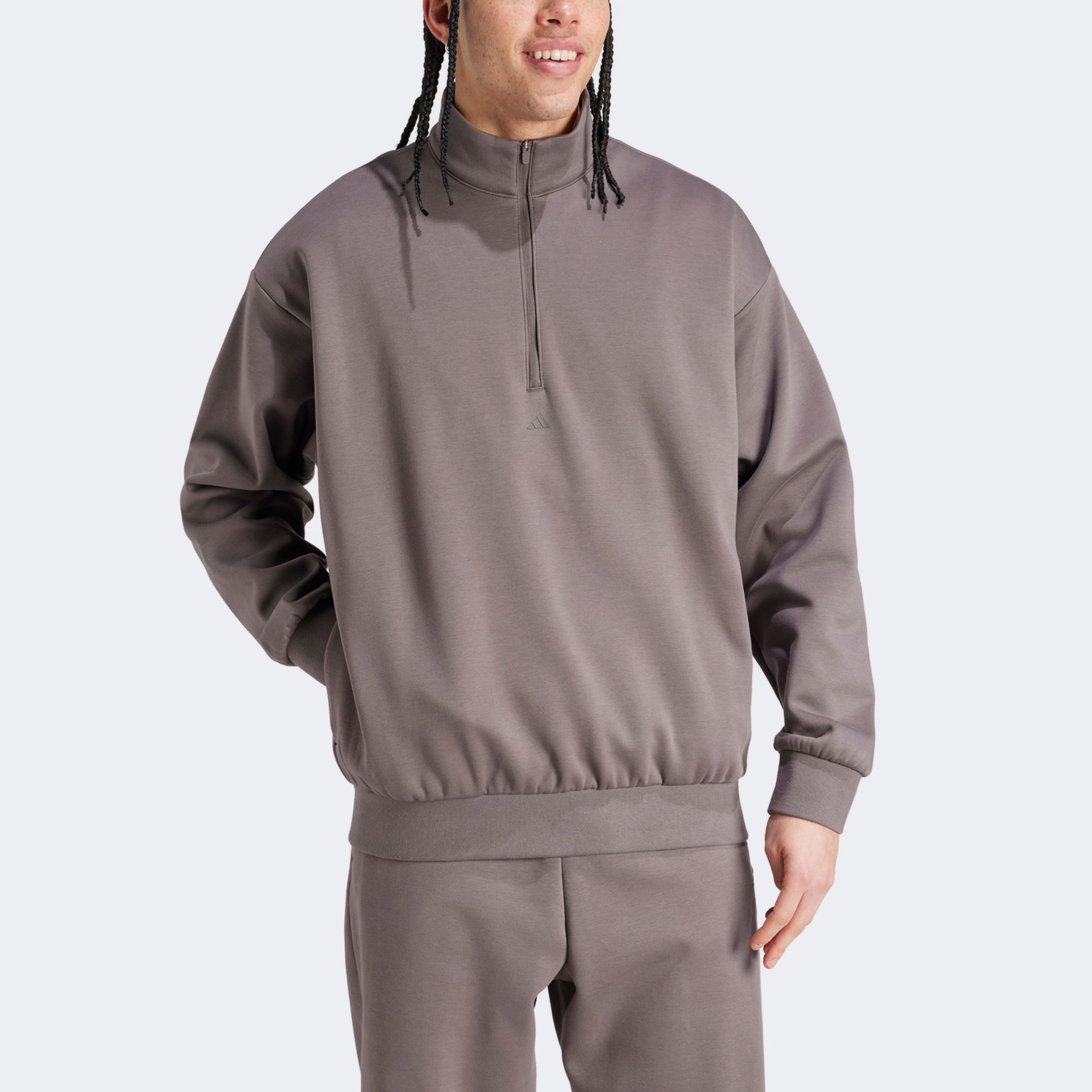 adidas Adi Bb 1/2 Zip Unisex Kahverengi Sweatshirt